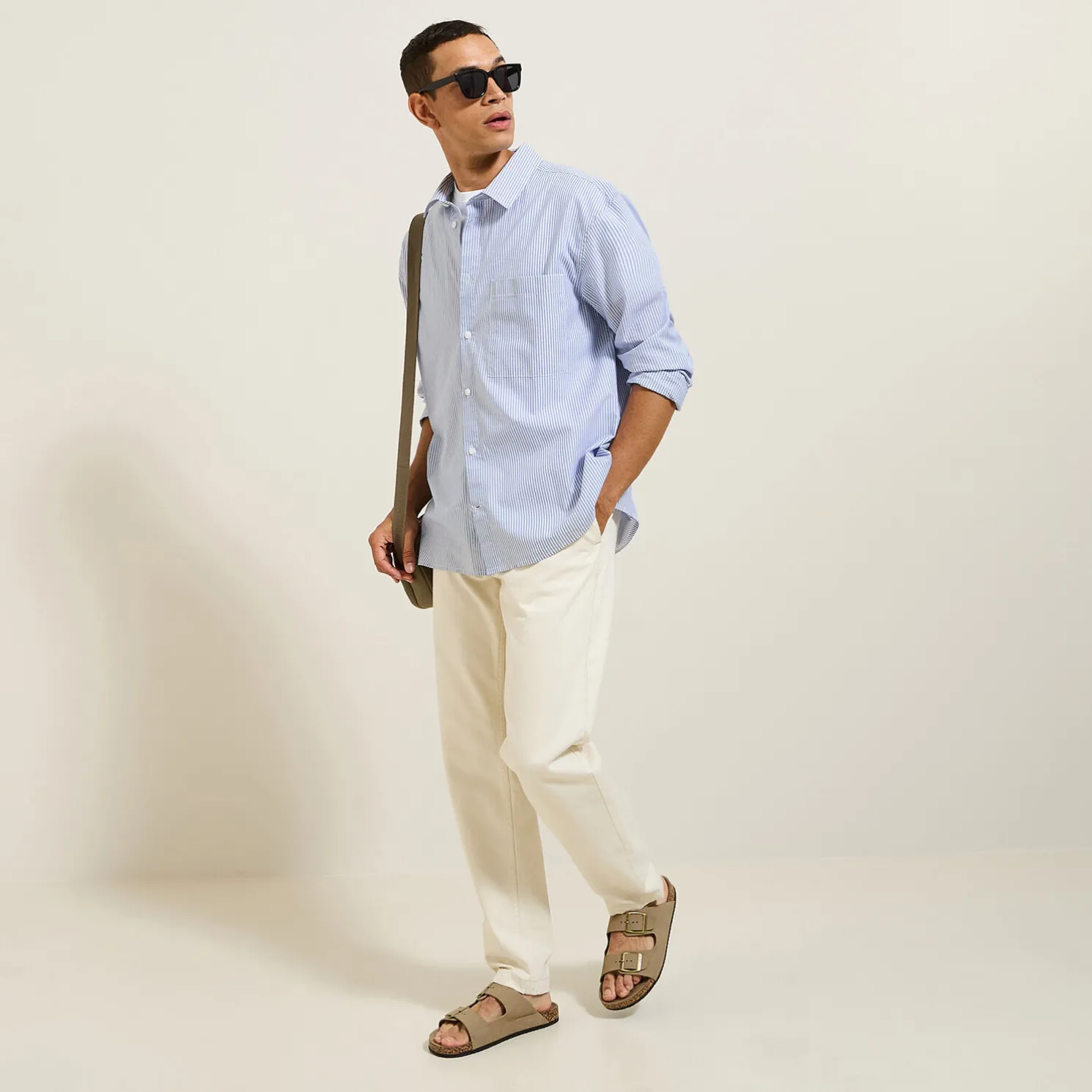 Gestreept hemd in katoen