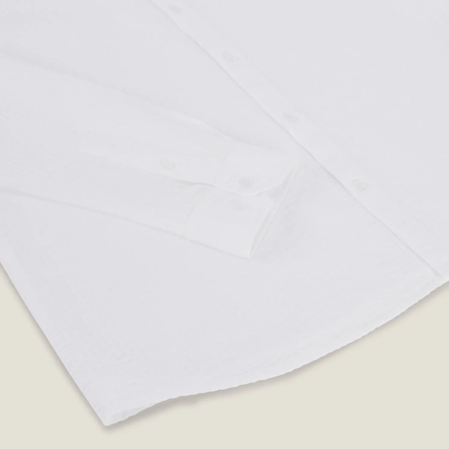 Gestreept overhemd in seersucker katoen