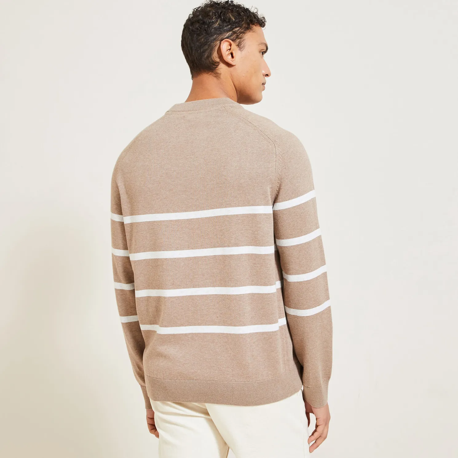 Gestreepte trui met ronde hals