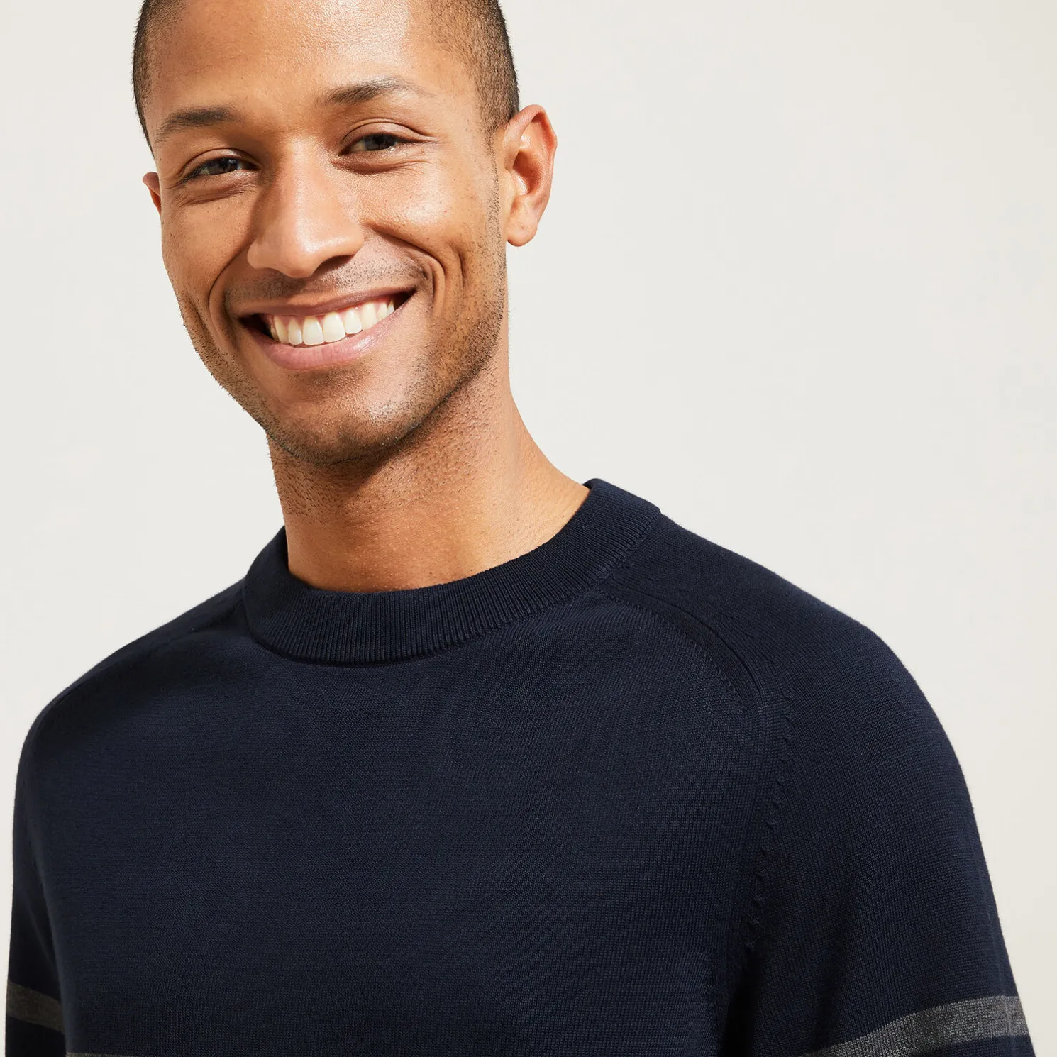 Gestreepte trui met ronde hals