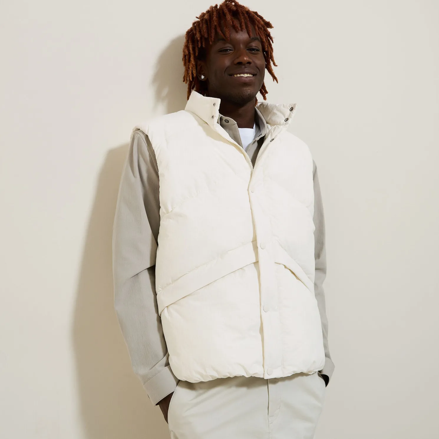 Gewatteerd donsjack zonder mouwen