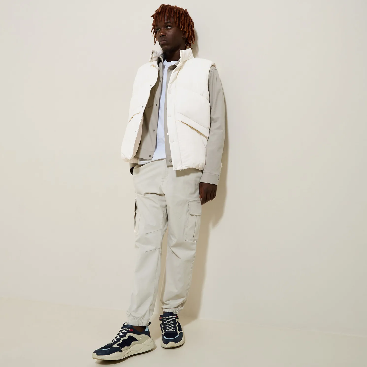 Gewatteerd donsjack zonder mouwen