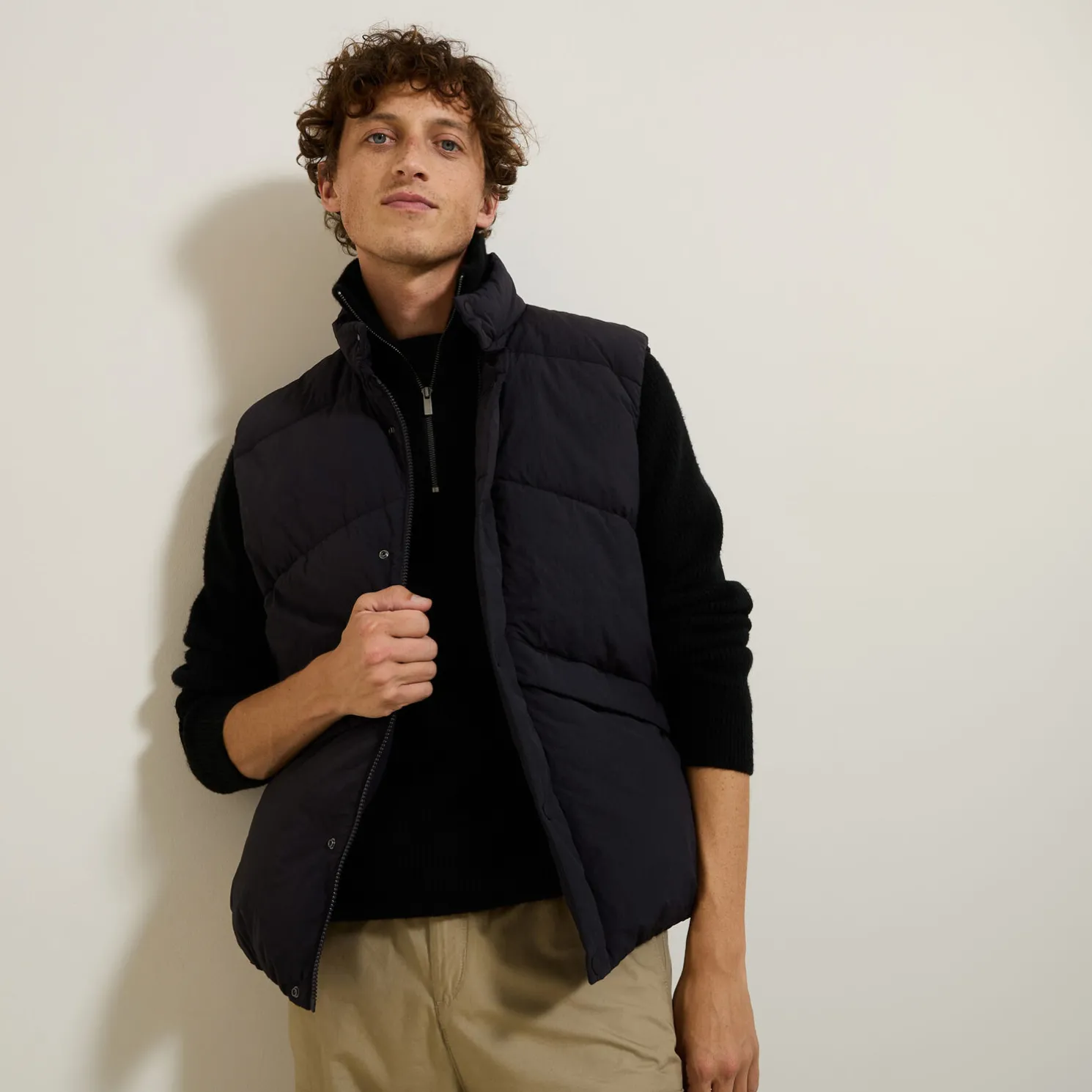 Gewatteerd donsjack zonder mouwen