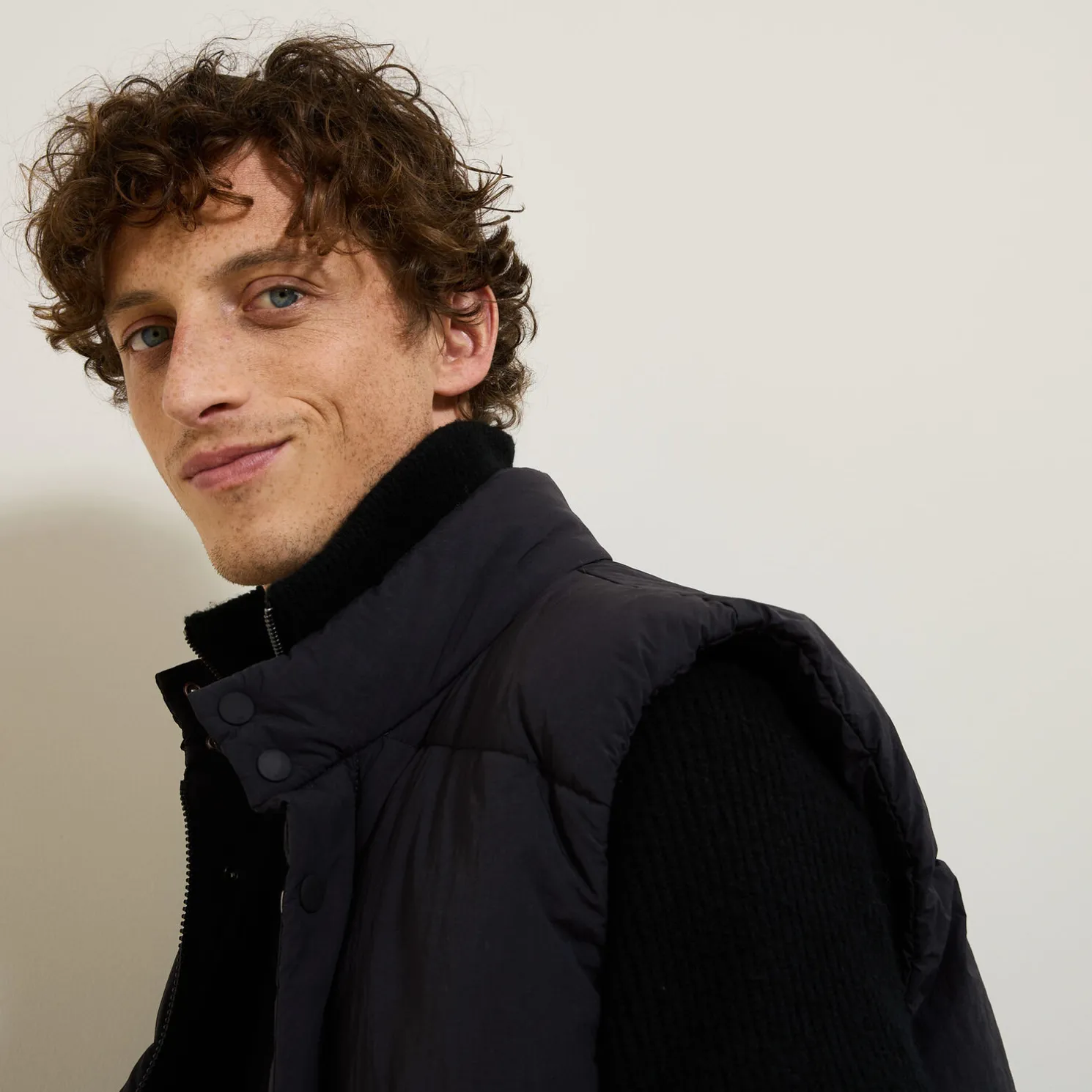 Gewatteerd donsjack zonder mouwen