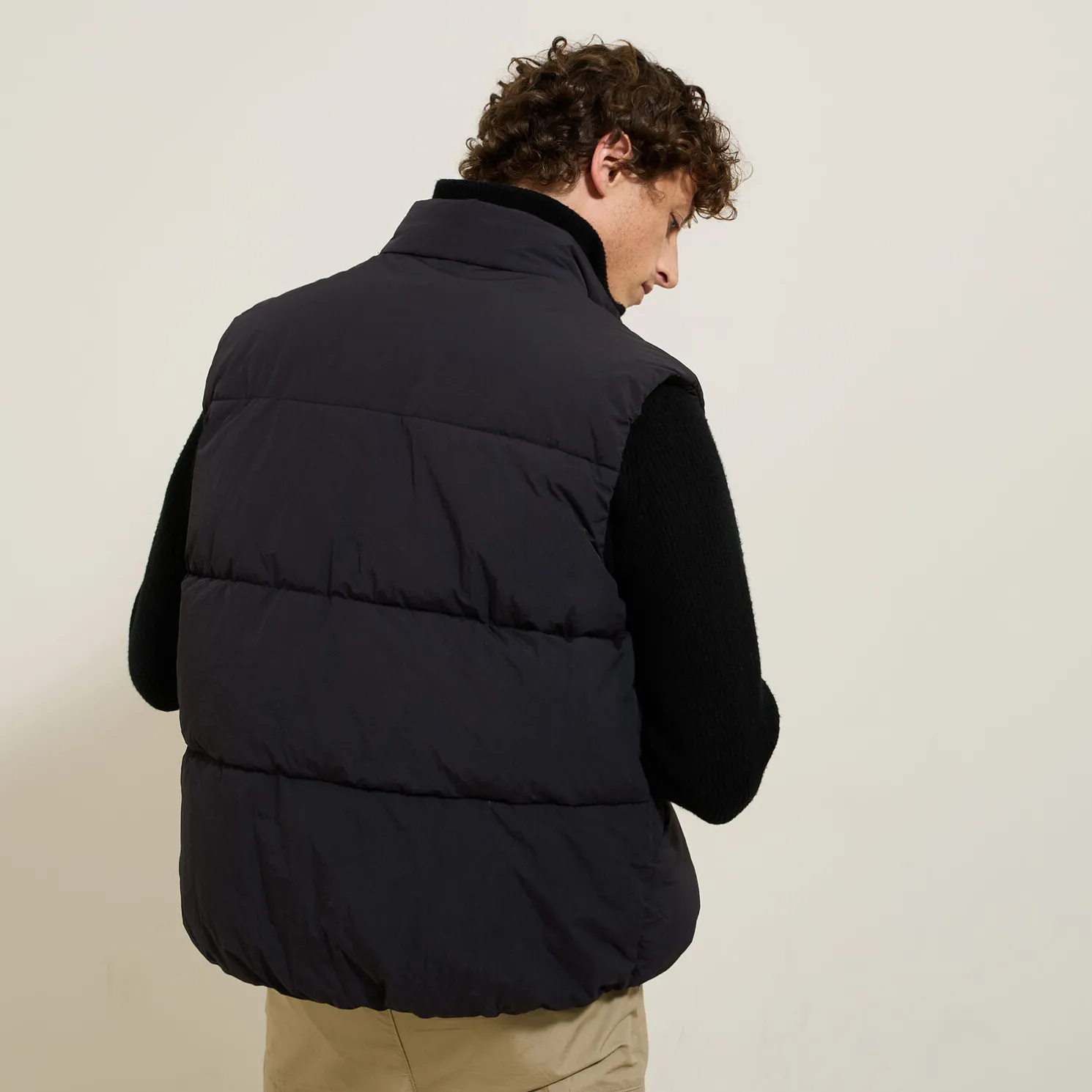 Gewatteerd donsjack zonder mouwen