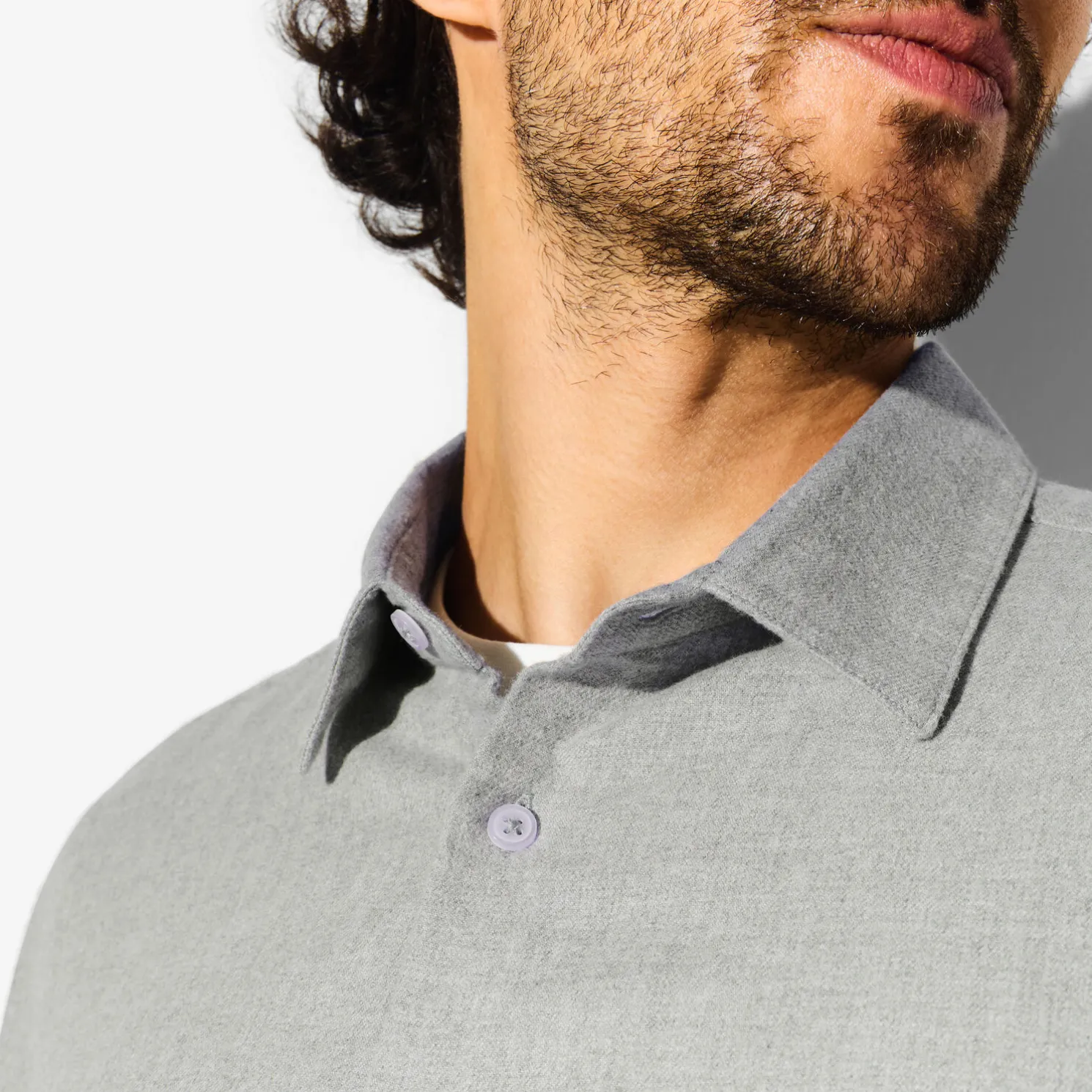 Hemd in flanelkatoen met klassieke kraag