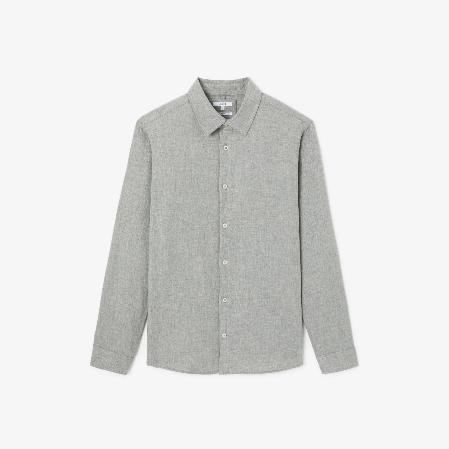 Hemd in flanelkatoen met klassieke kraag