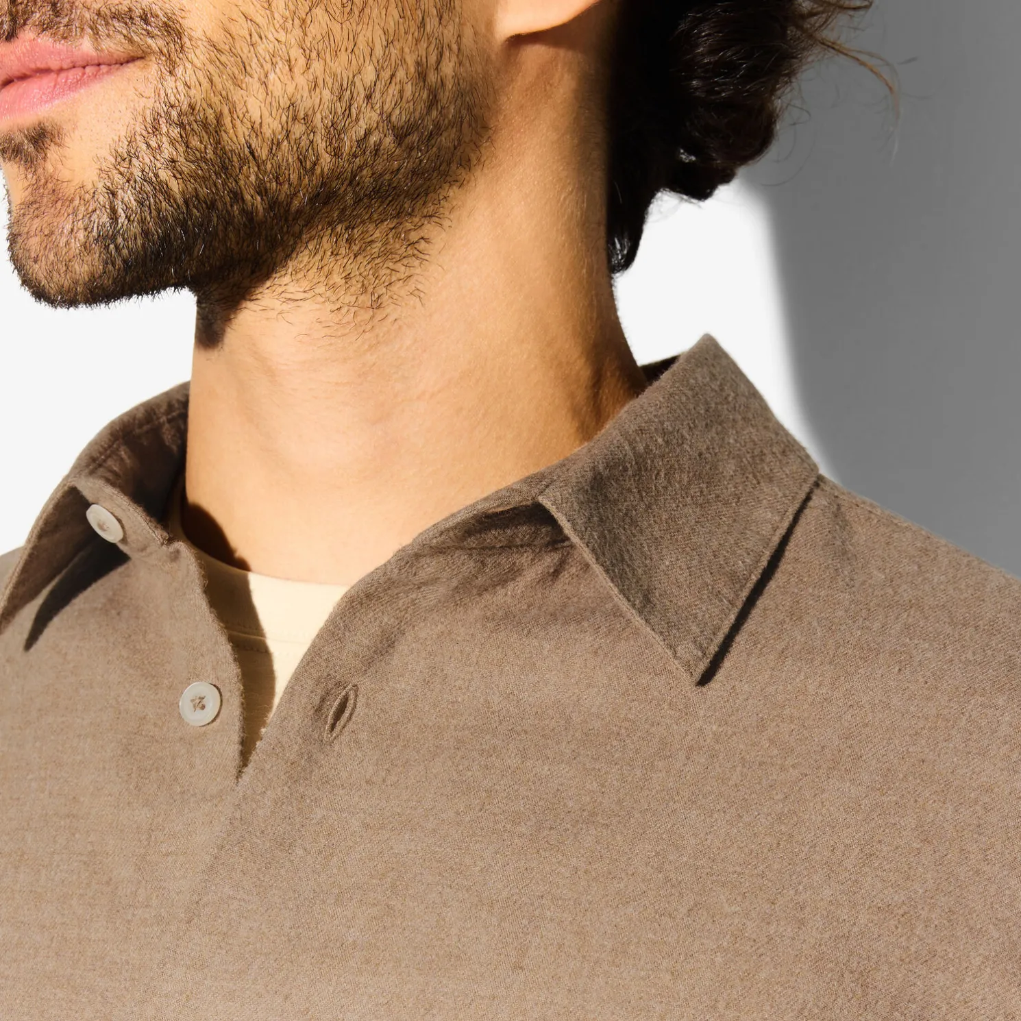 Hemd in flanelkatoen met klassieke kraag