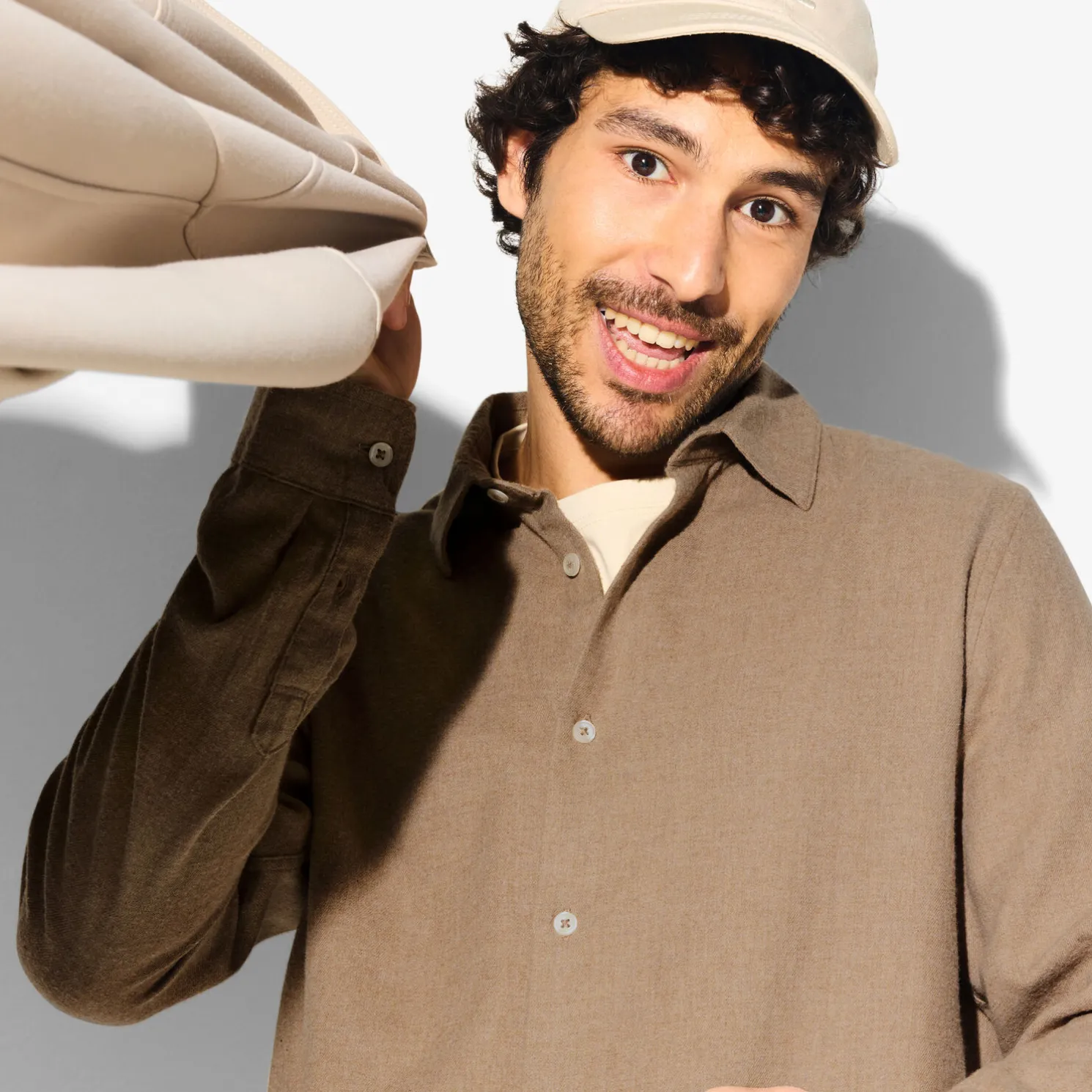 Hemd in flanelkatoen met klassieke kraag