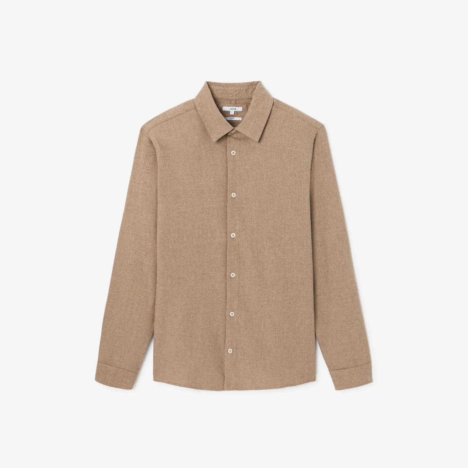 Hemd in flanelkatoen met klassieke kraag