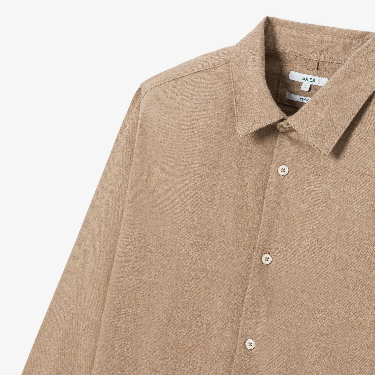 Hemd in flanelkatoen met klassieke kraag