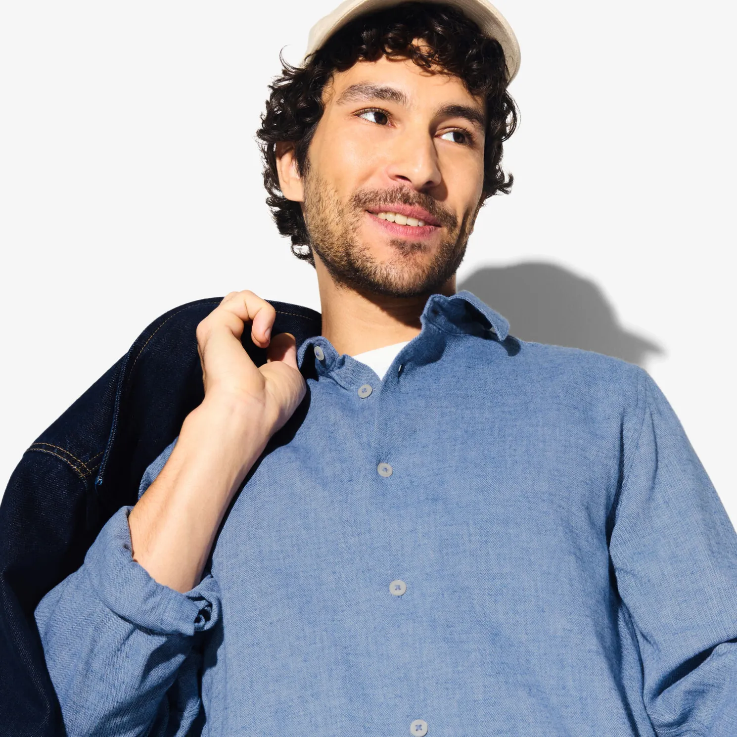 Hemd in flanelkatoen met klassieke kraag