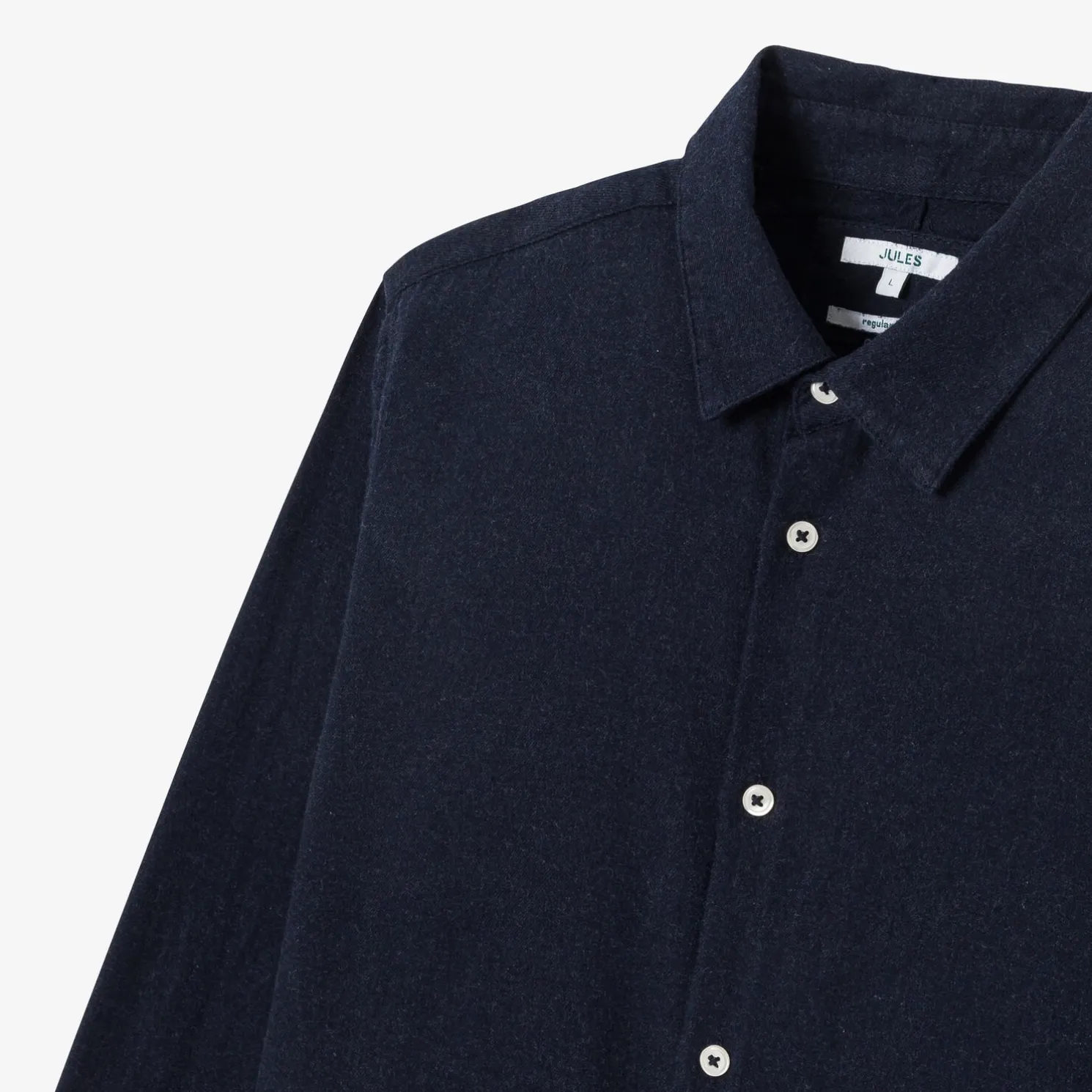 Hemd in flanelkatoen met klassieke kraag