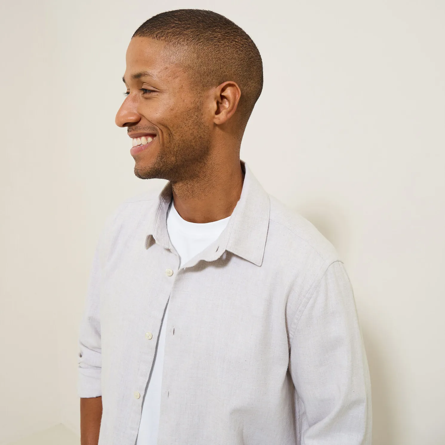 Hemd in flanelkatoen met klassieke kraag