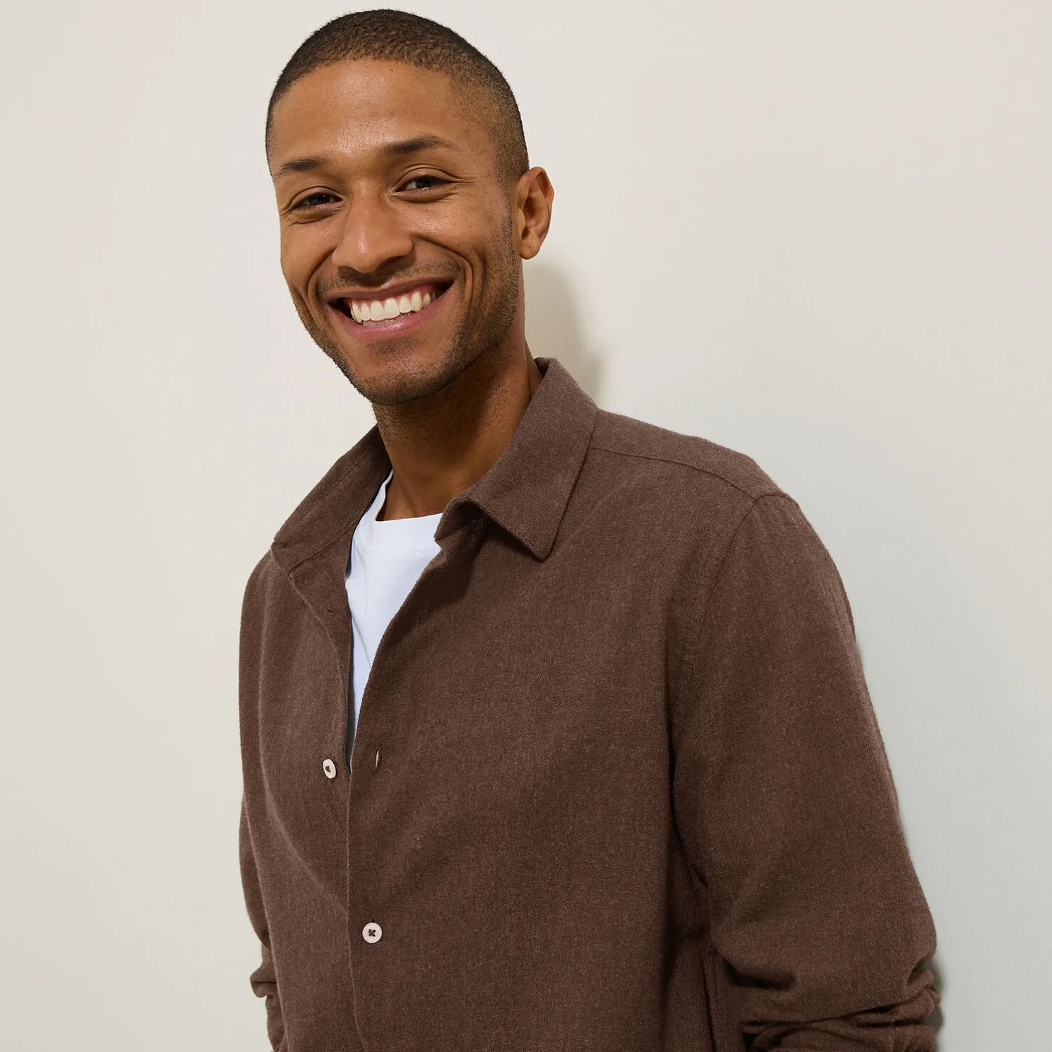 Hemd in flanelkatoen met klassieke kraag