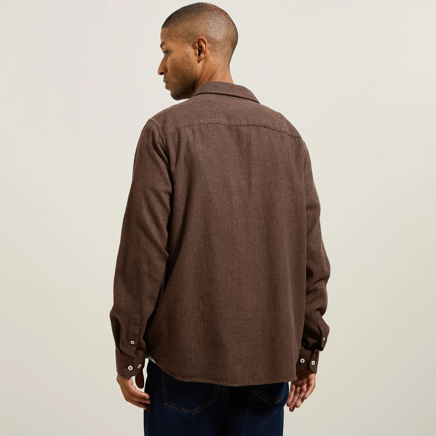 Hemd in flanelkatoen met klassieke kraag