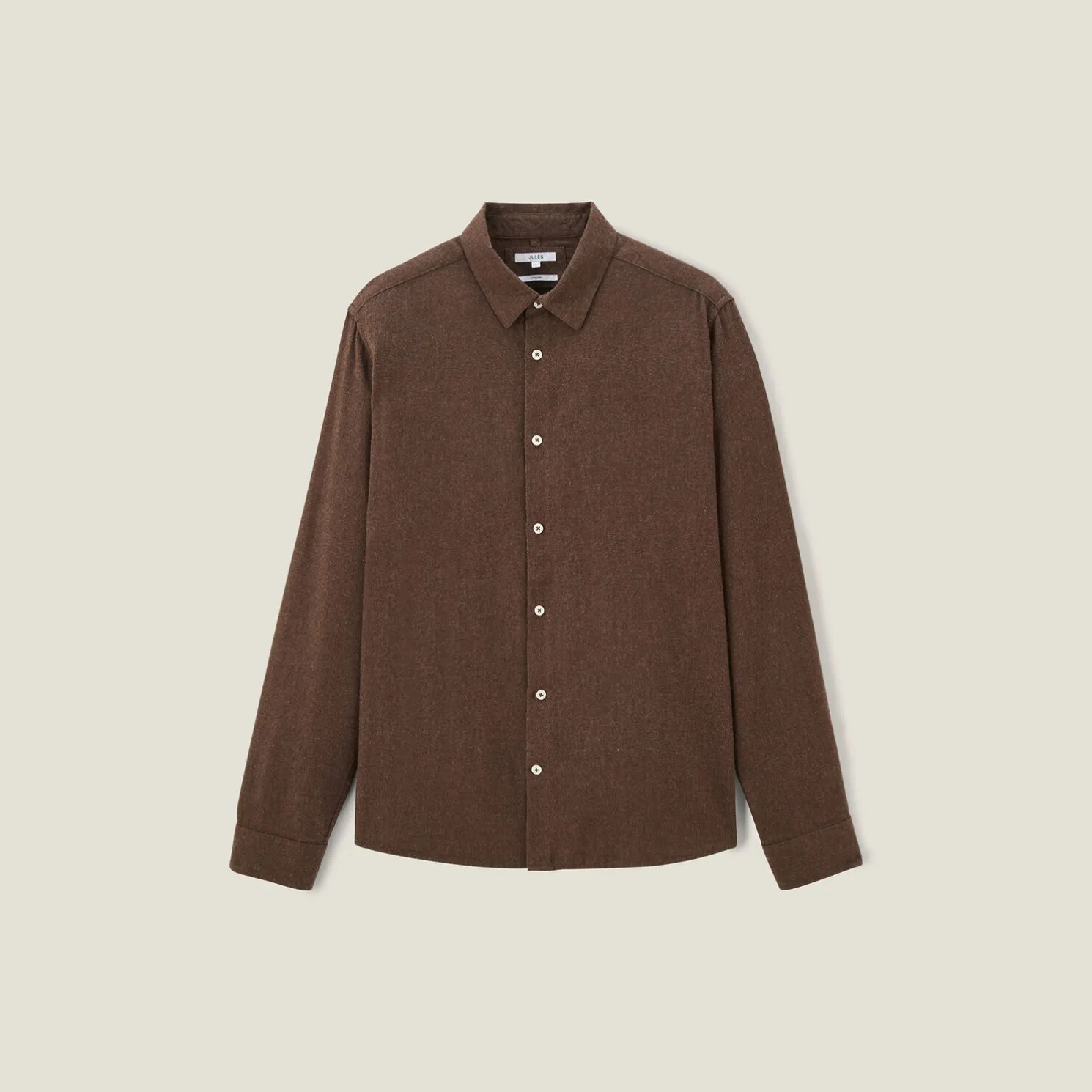 Hemd in flanelkatoen met klassieke kraag