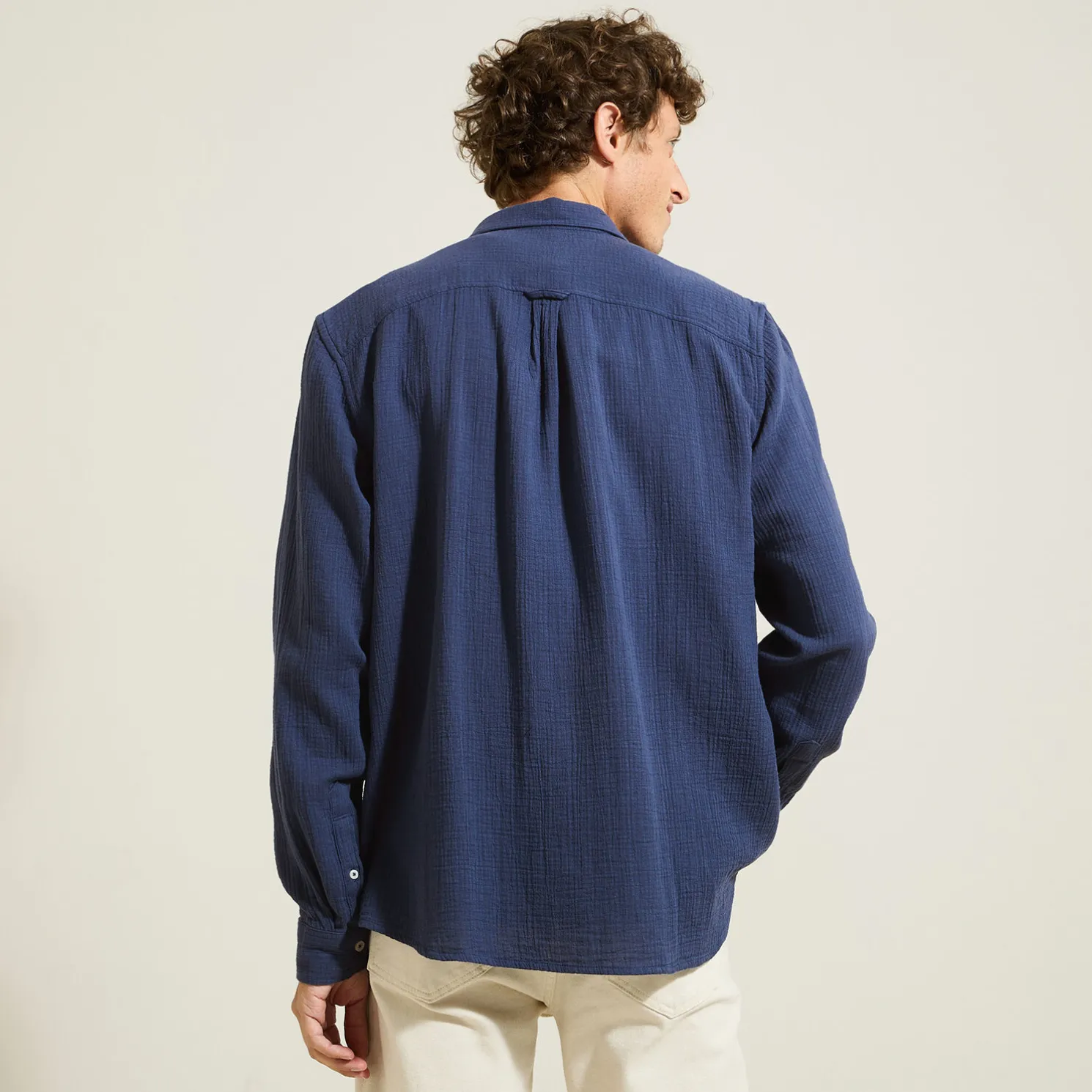 Hemd in katoengaas met klassieke kraag