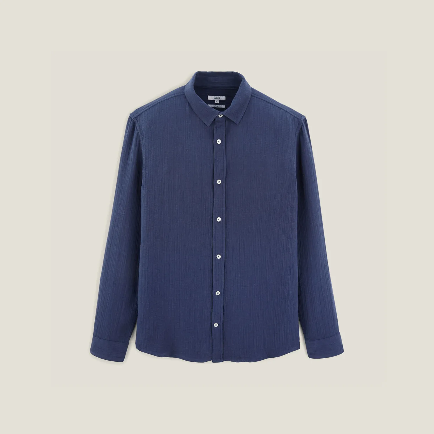 Hemd in katoengaas met klassieke kraag