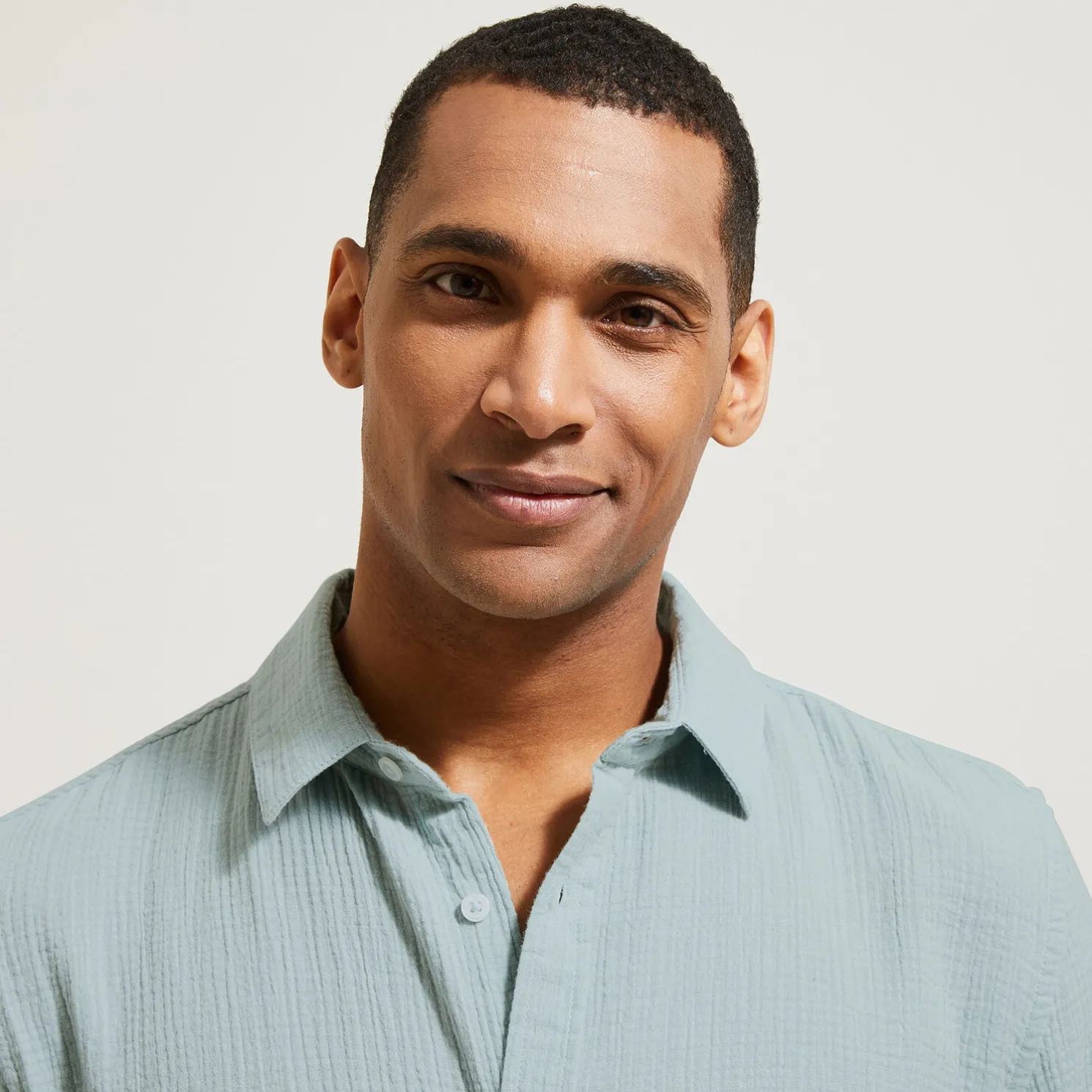 Hemd in katoengaas met klassieke kraag