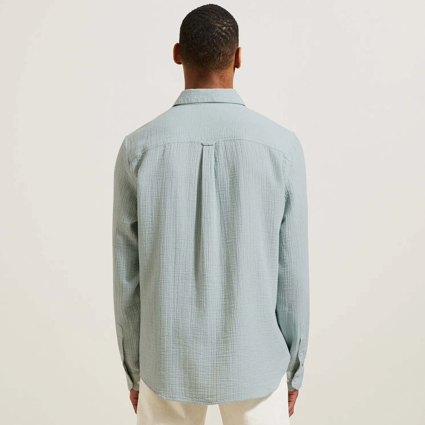 Hemd in katoengaas met klassieke kraag