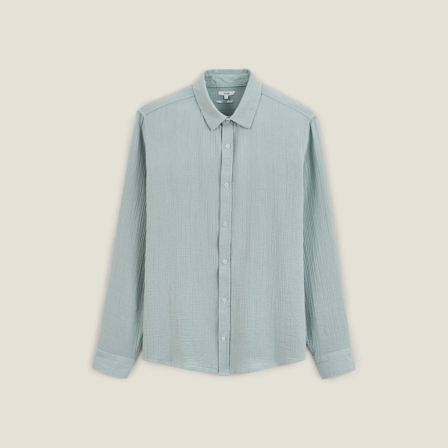 Hemd in katoengaas met klassieke kraag