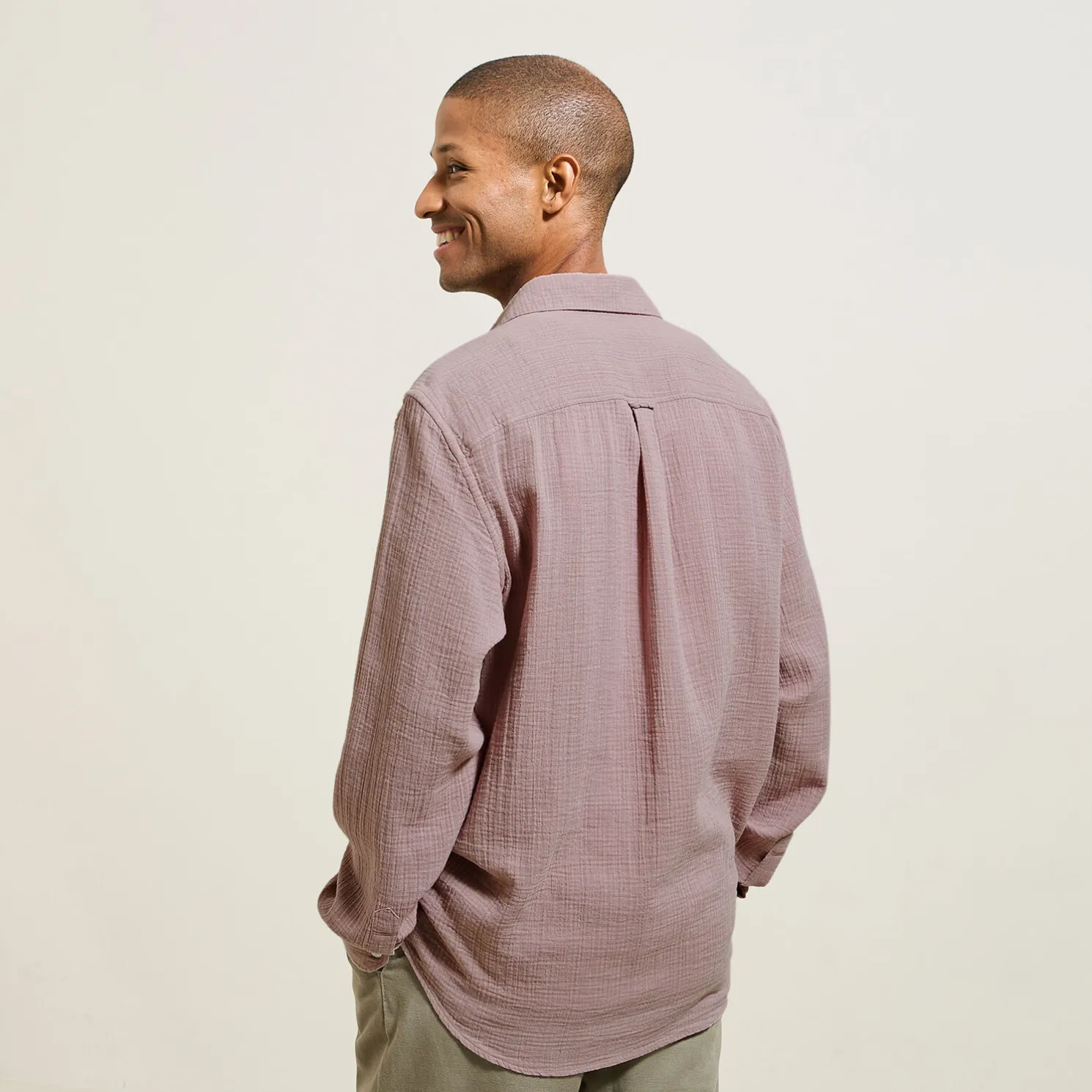 Hemd in katoengaas met klassieke kraag