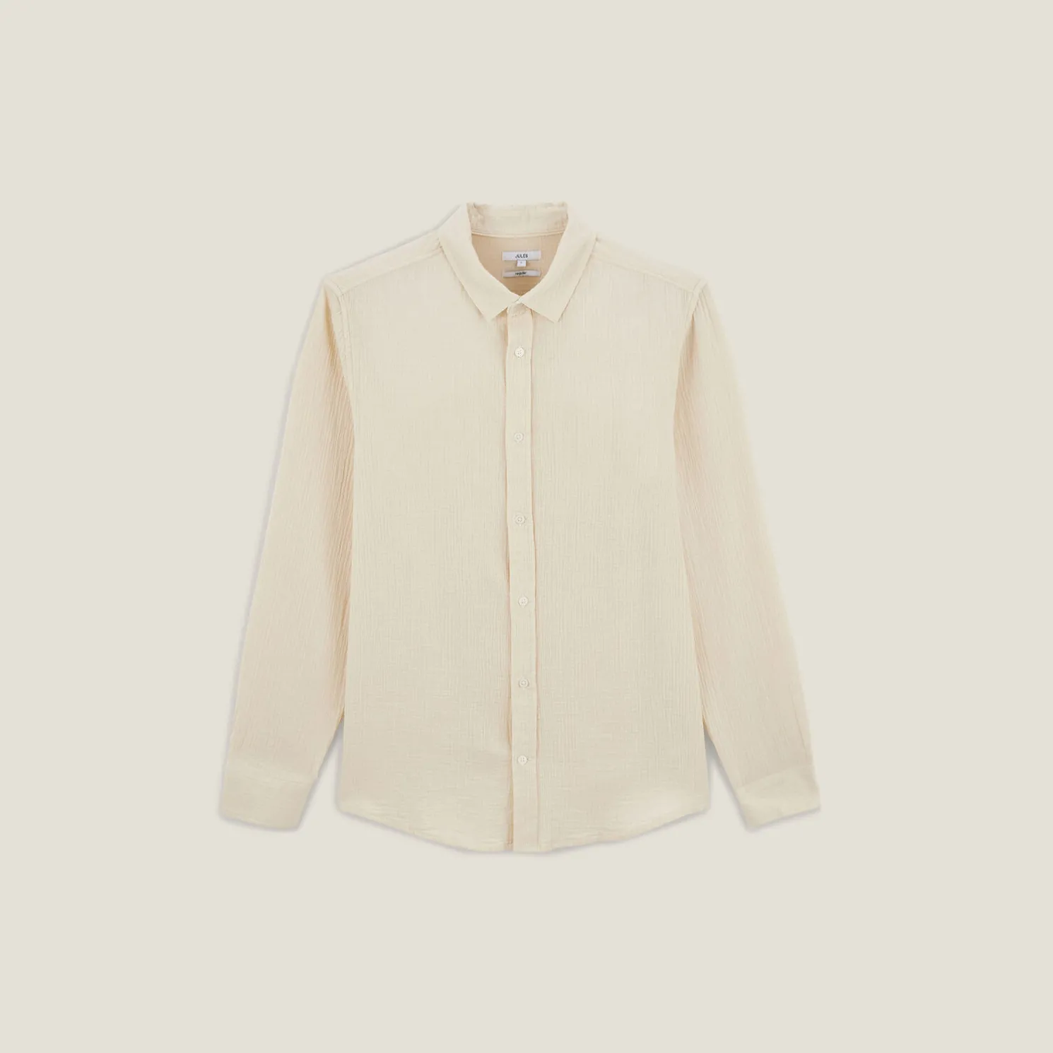 Hemd in katoengaas met klassieke kraag