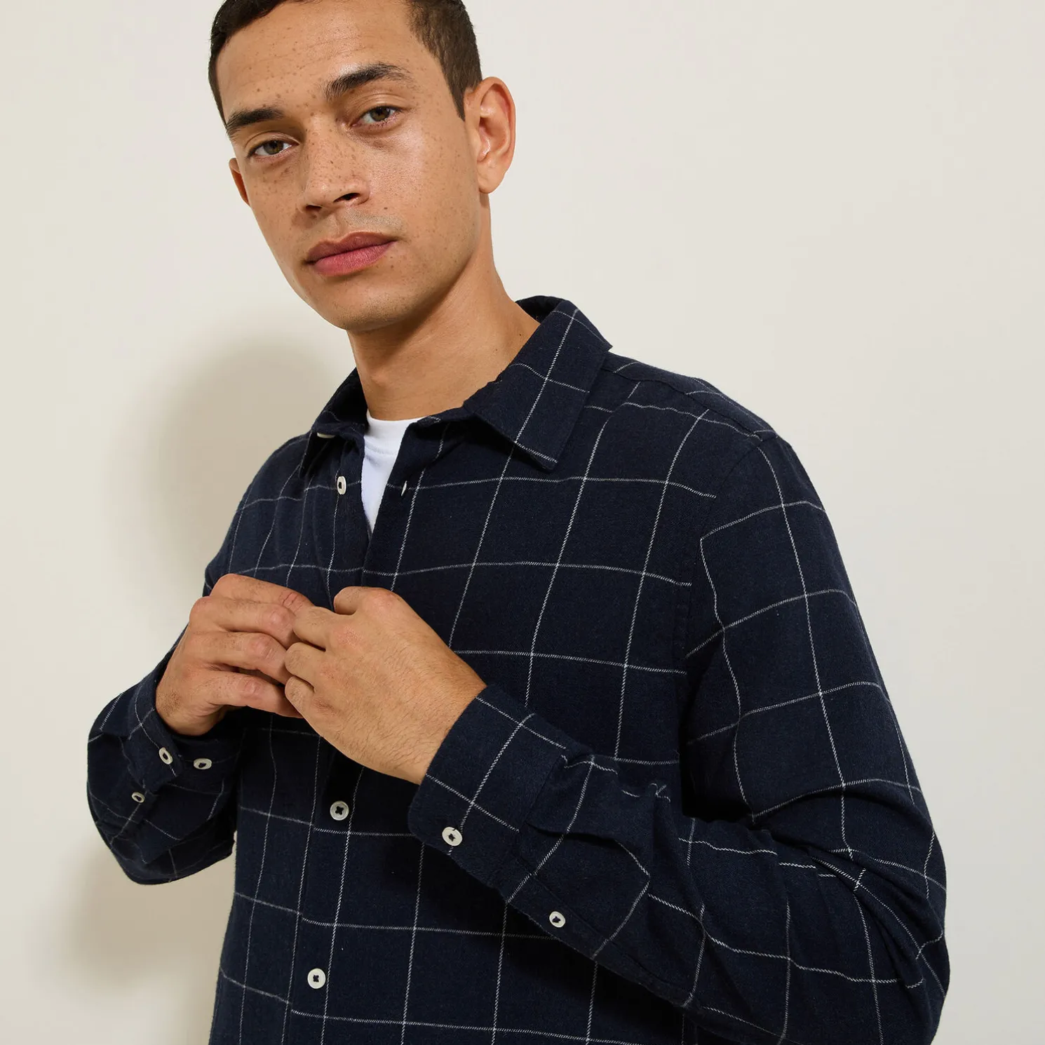 Hemd met ruitjes in flanelkatoen