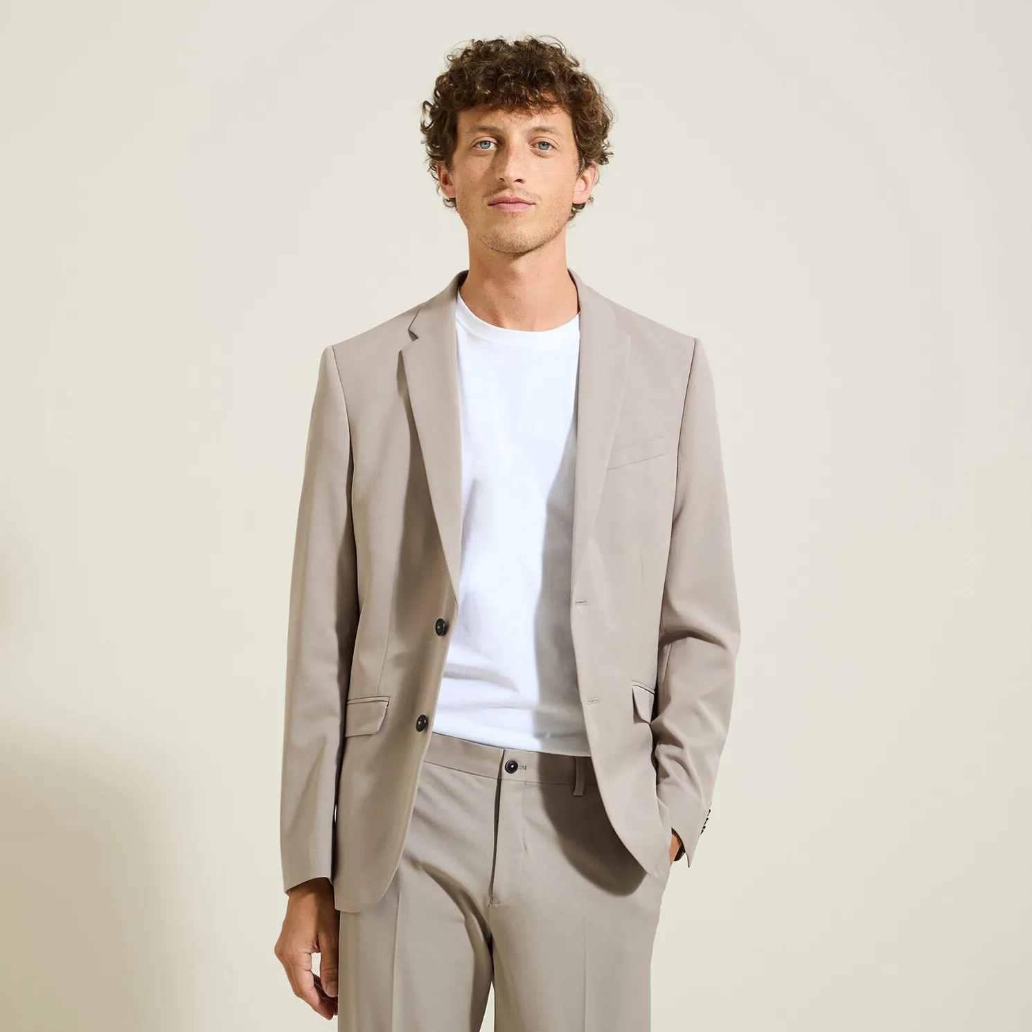 Het pakket slim kostuum - Beige