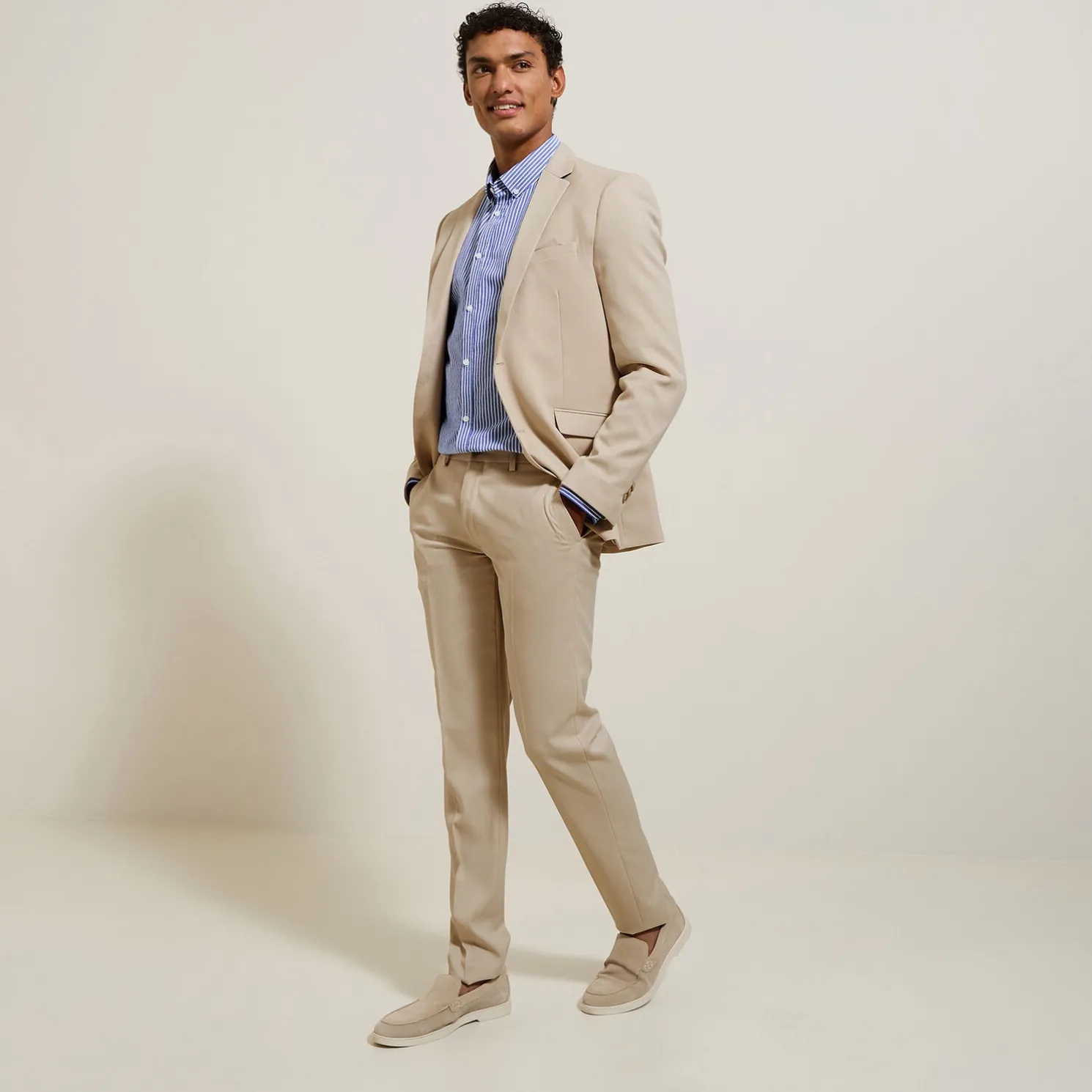 Het pakket slim kostuum - Beige