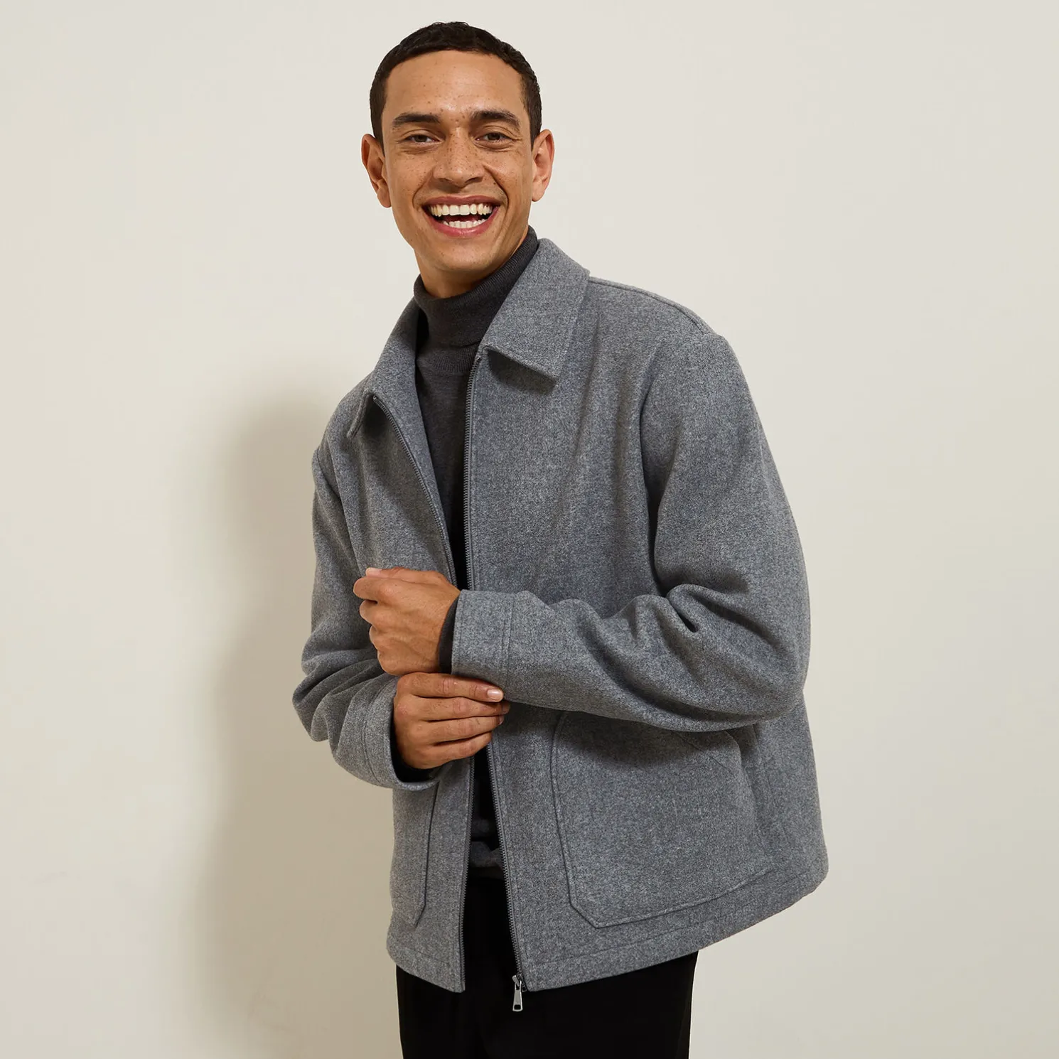 Jack met hemdskraag en rits