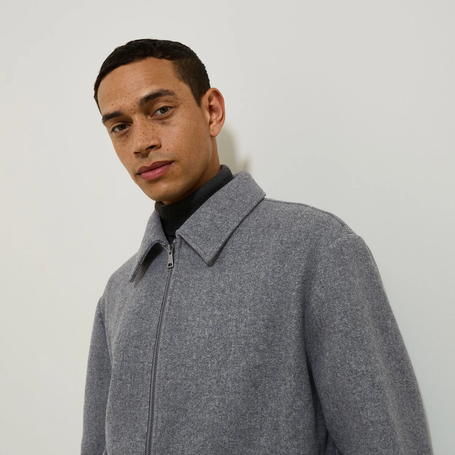 Jack met hemdskraag en rits