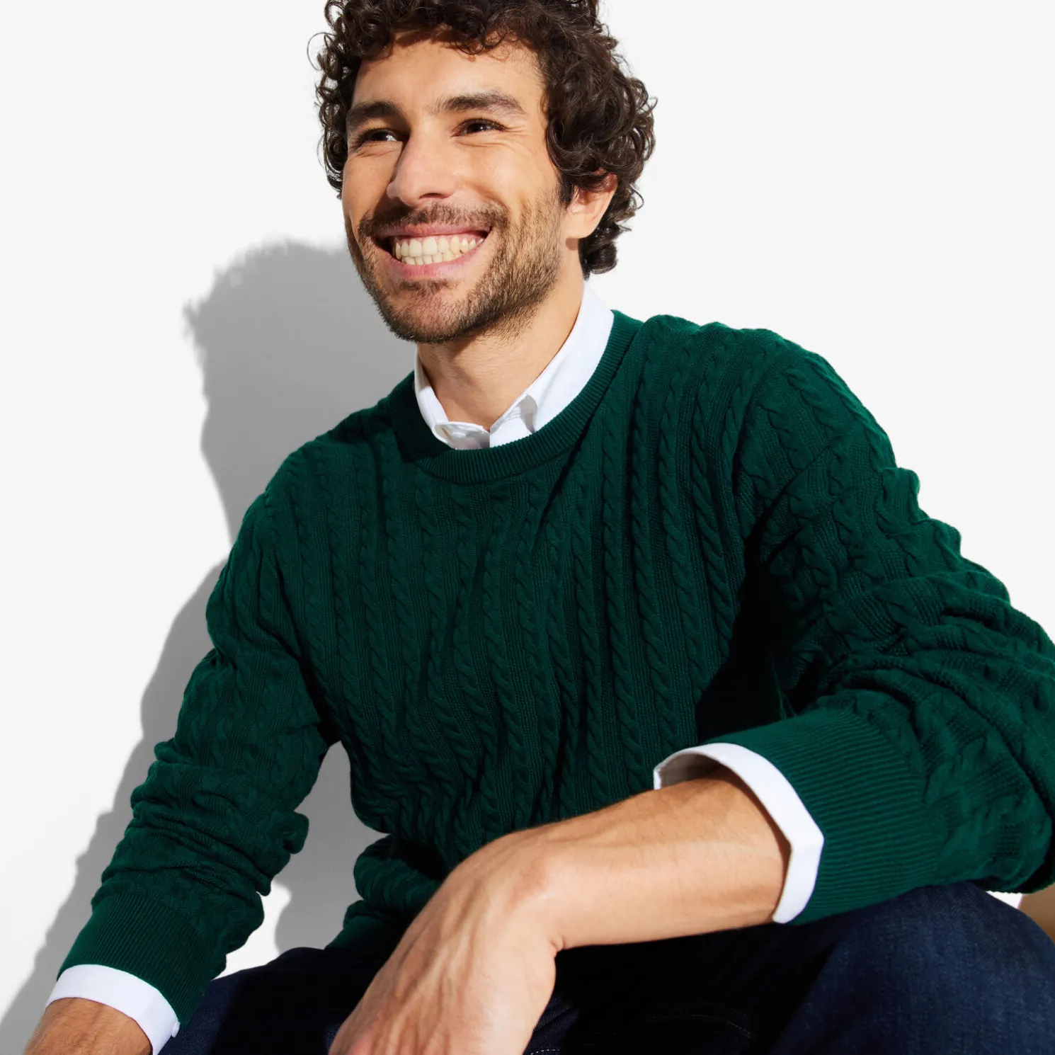 Kabeltrui met ronde hals