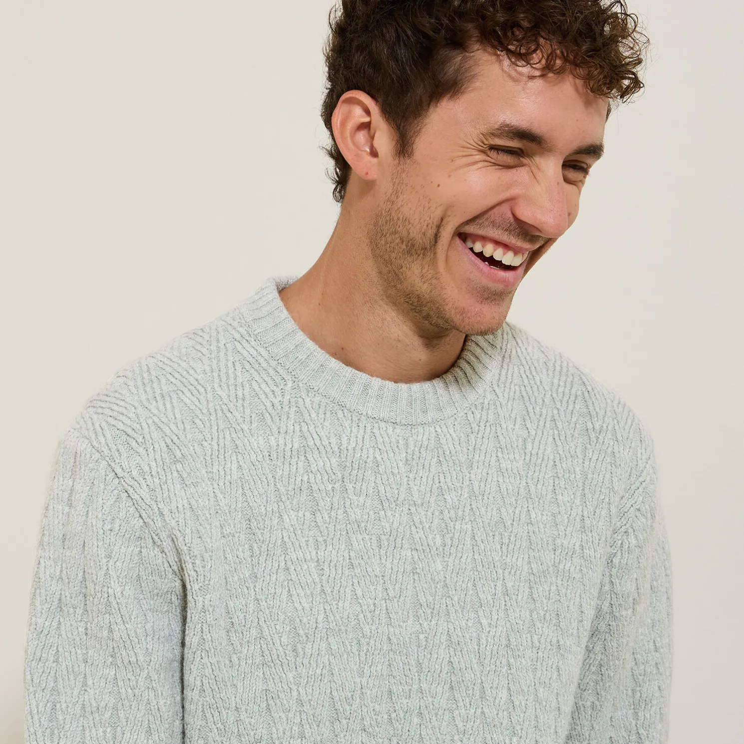 Kabeltrui met ronde hals