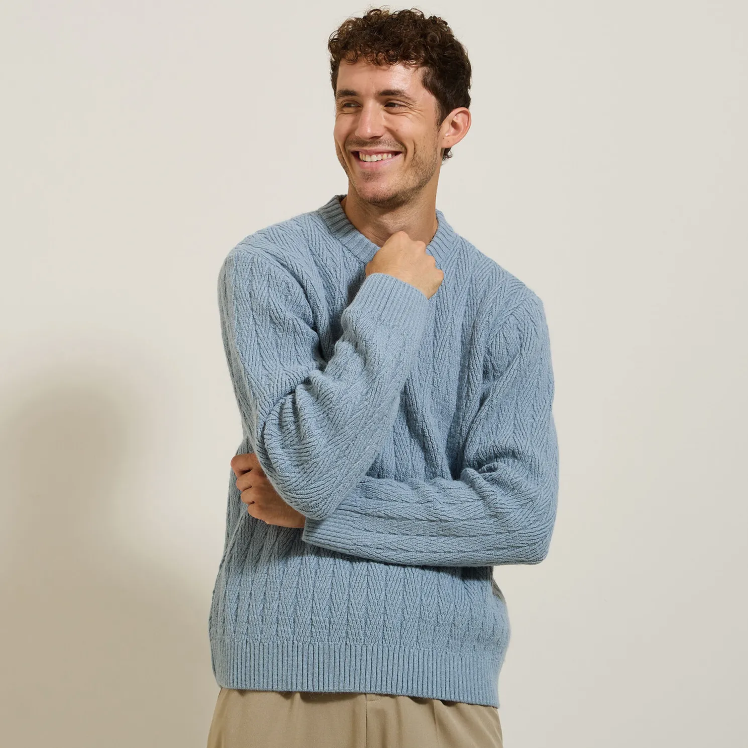 Kabeltrui met ronde hals