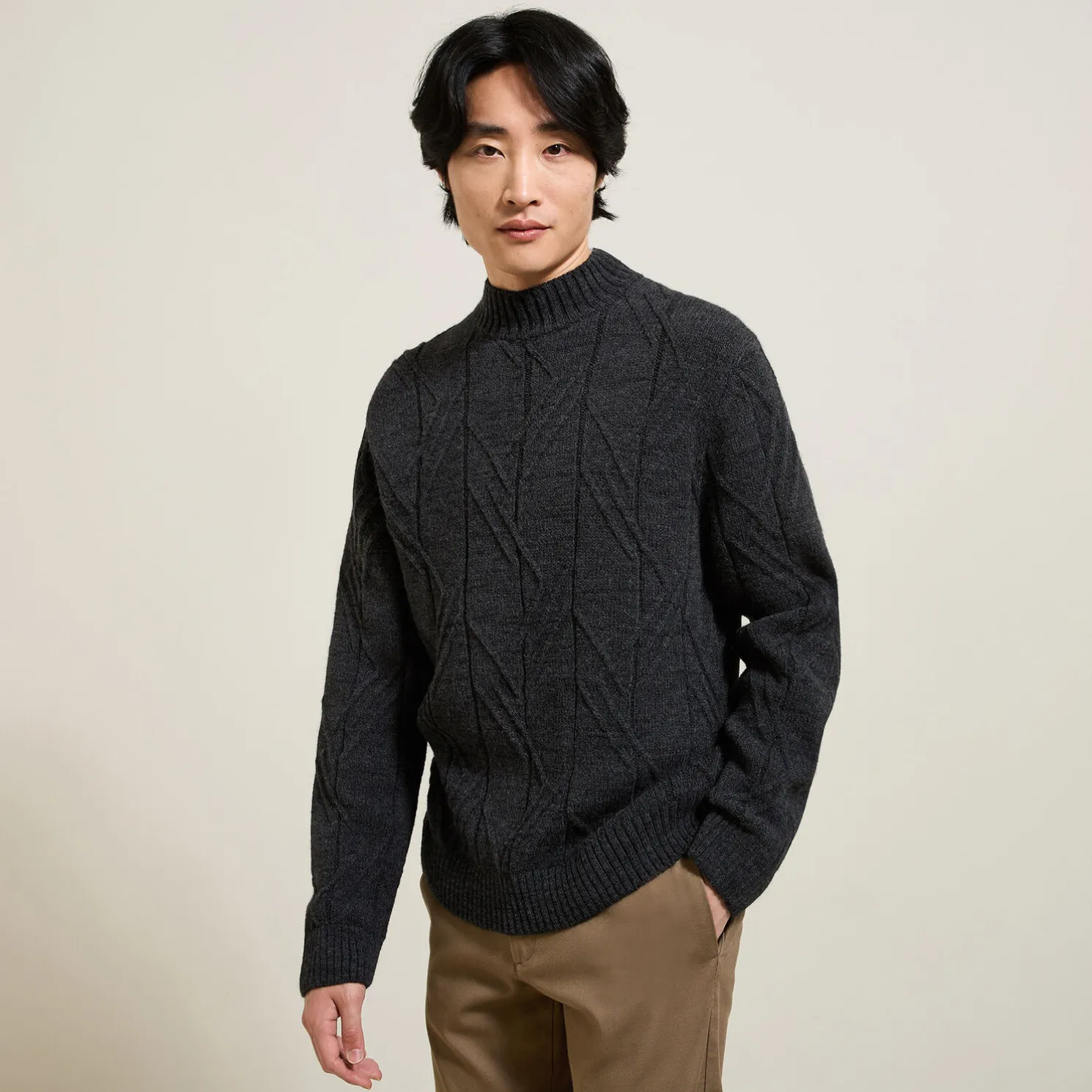 Kabeltrui met schoorsteenkraag