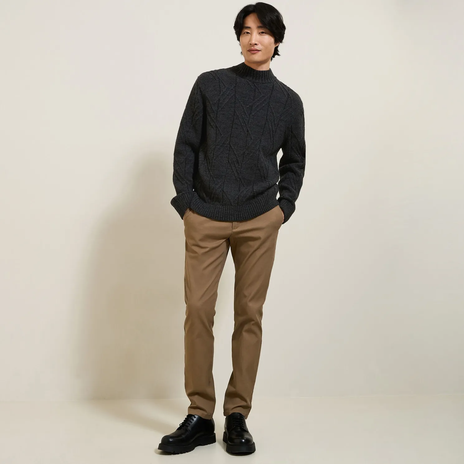 Kabeltrui met schoorsteenkraag