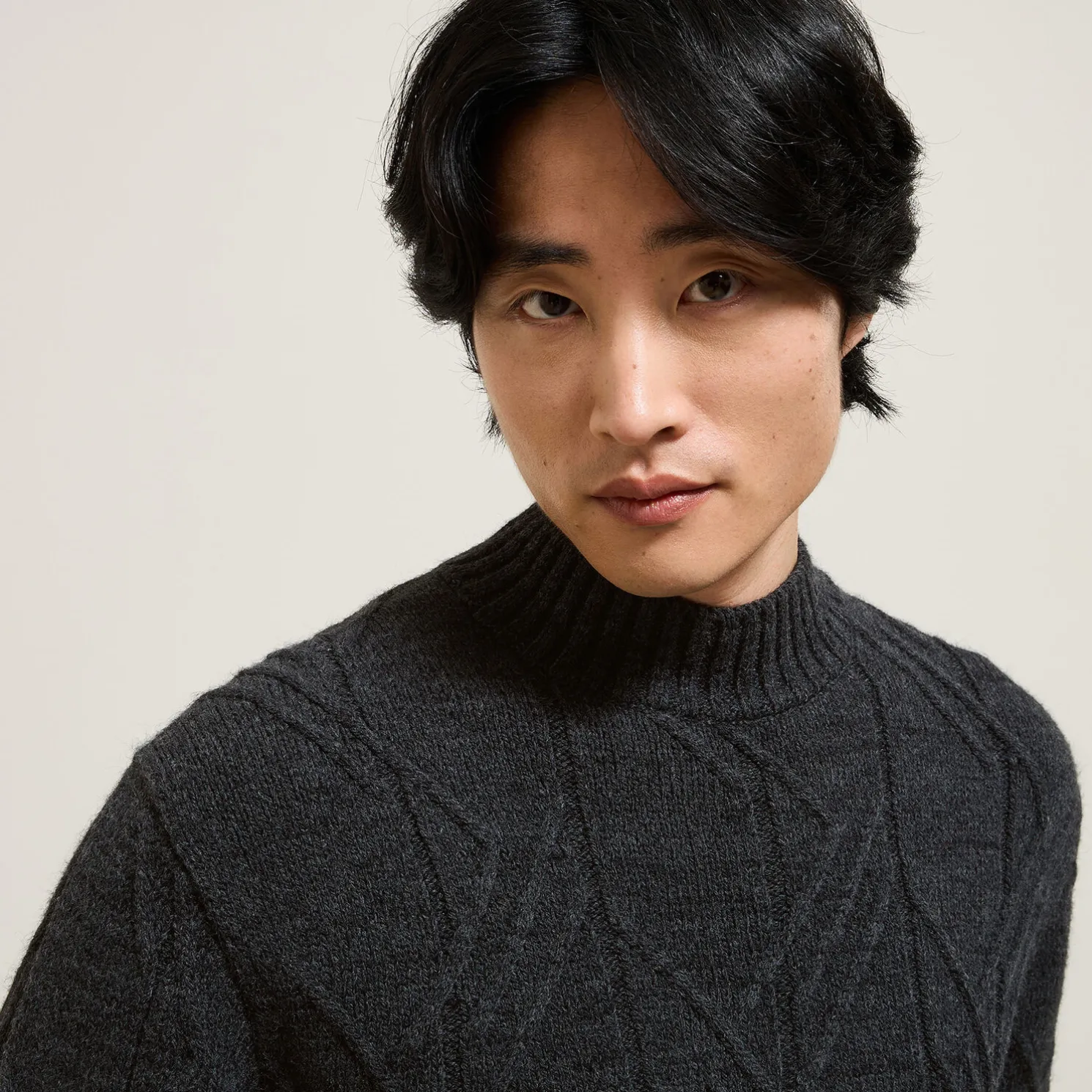 Kabeltrui met schoorsteenkraag