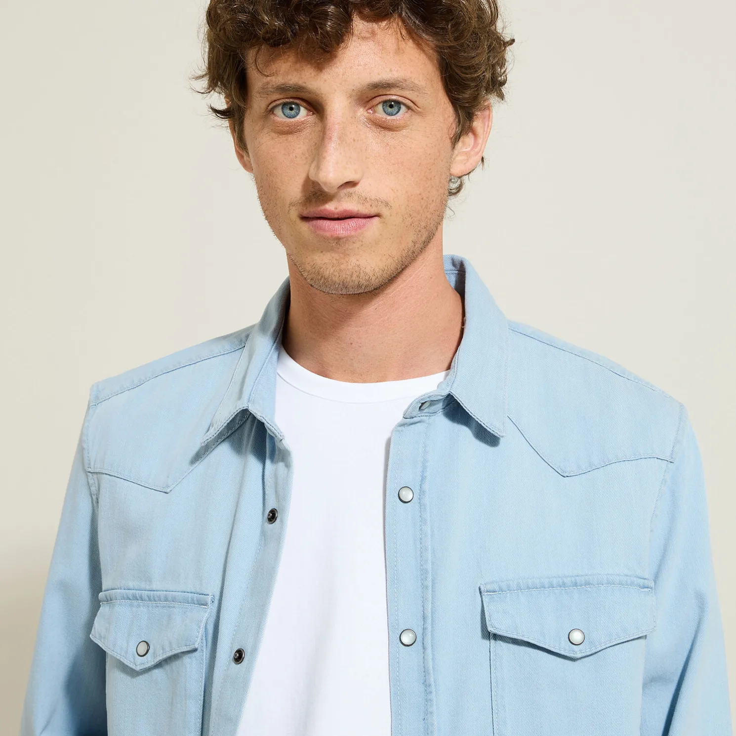 Katoenen hemd in western denim