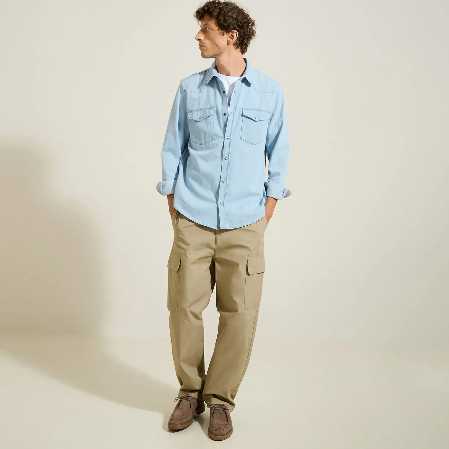 Katoenen hemd in western denim