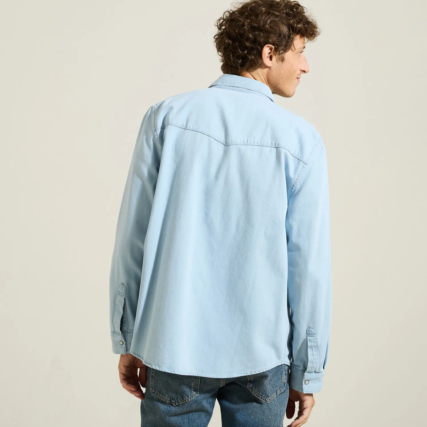 Katoenen hemd in western denim