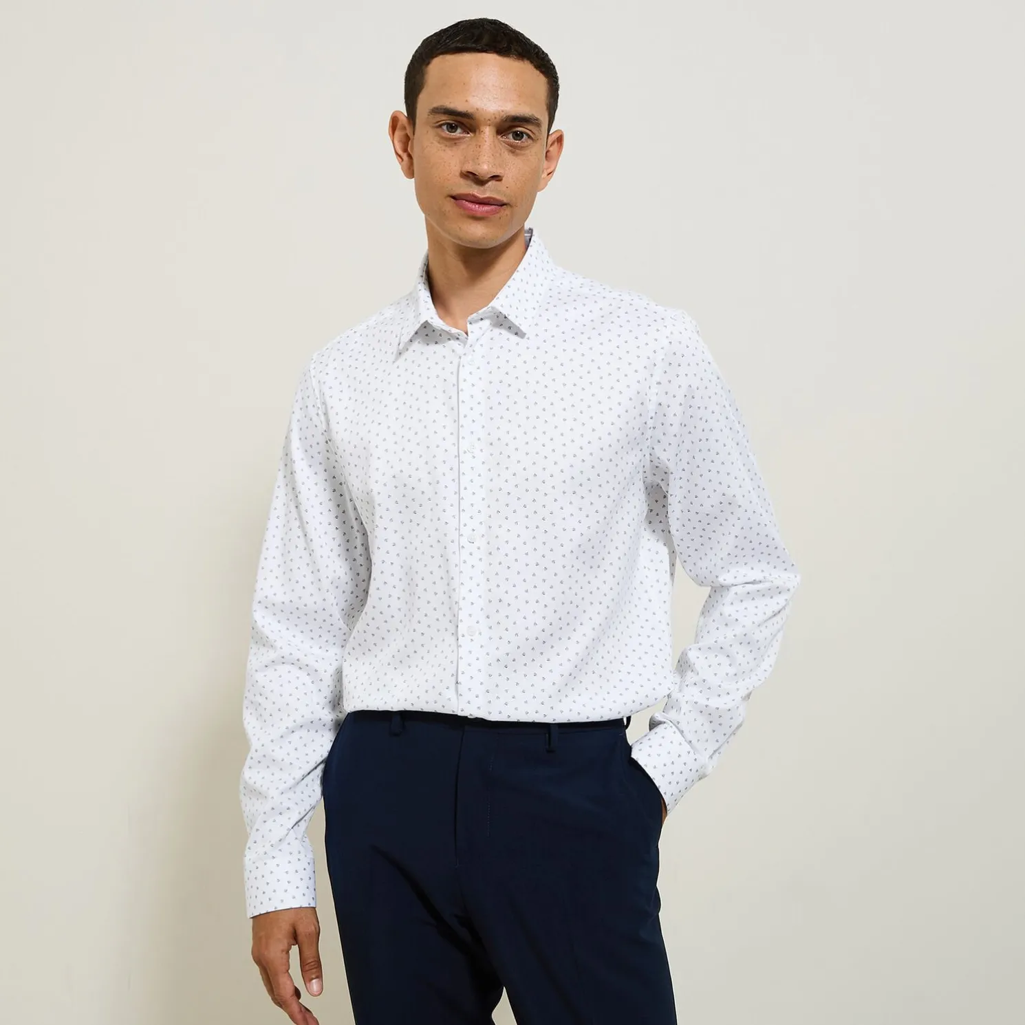 Katoenen hemd met geometrische print