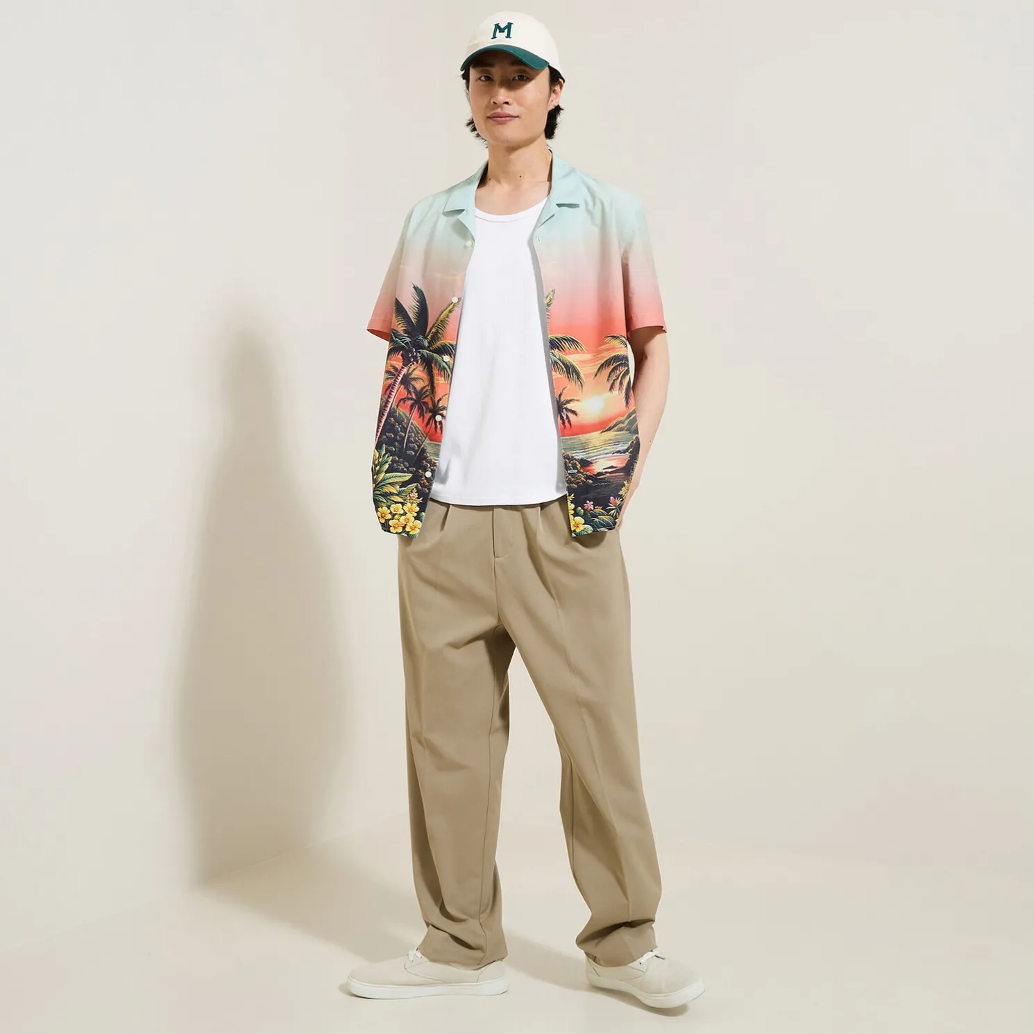 Katoenen hemdje met Hawaïaanse print