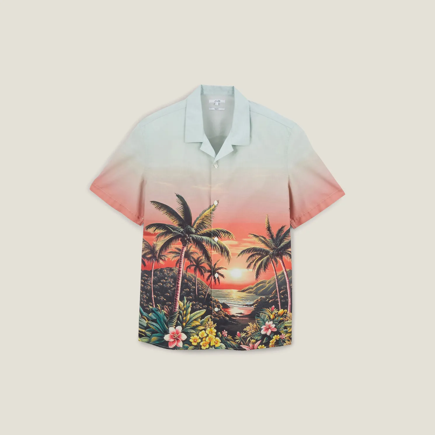 Katoenen hemdje met Hawaïaanse print