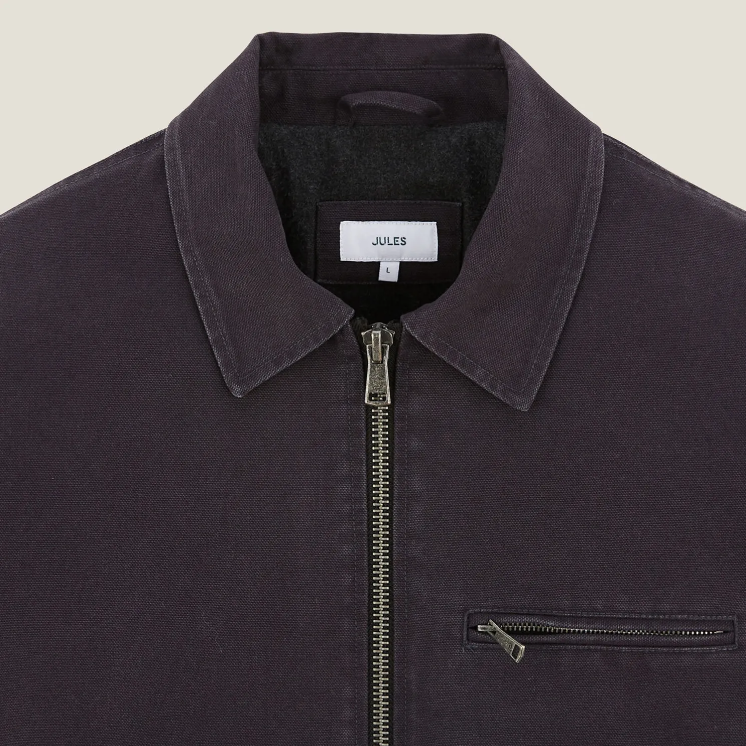 Katoenen jack met hemdskraag