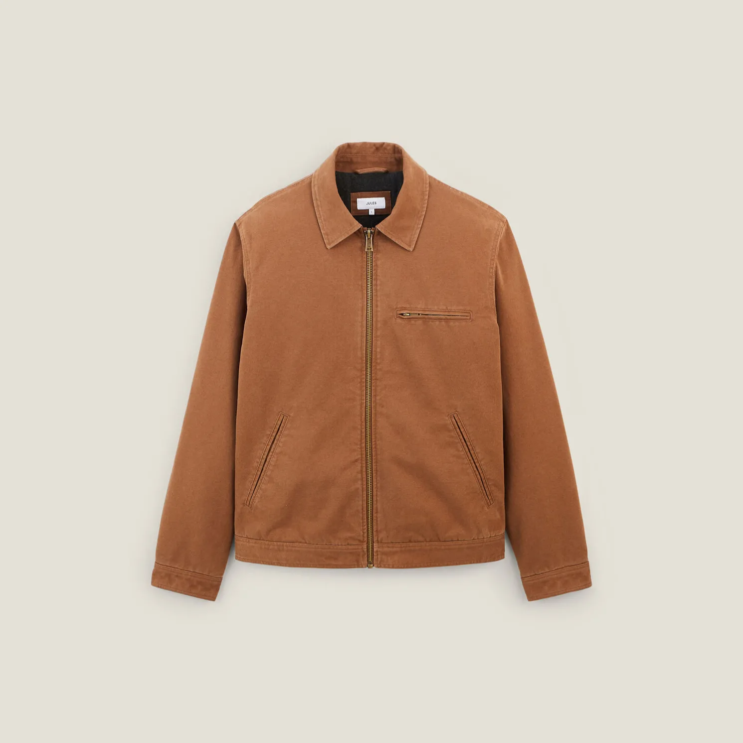 Katoenen jack met hemdskraag