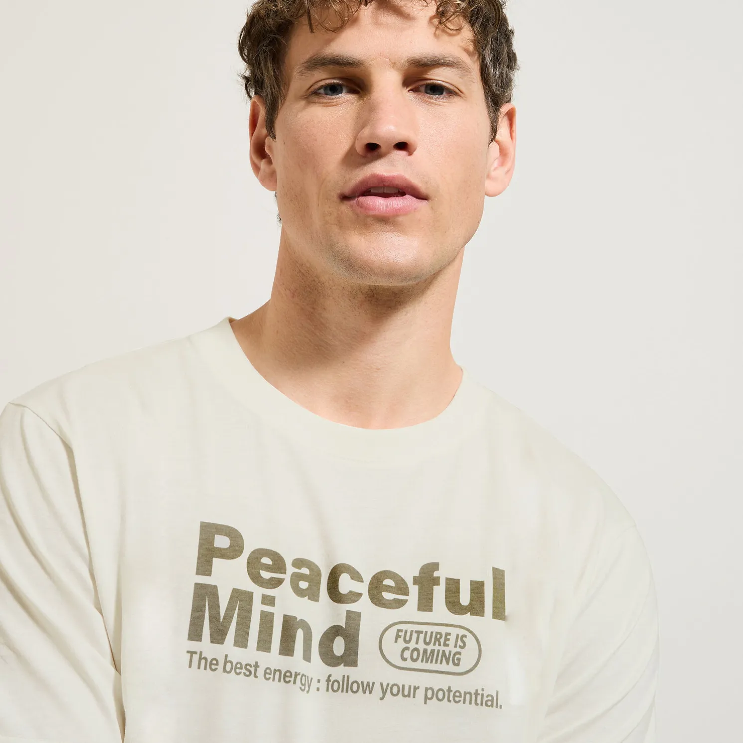 Katoenen T-shirt met ronde hals en print