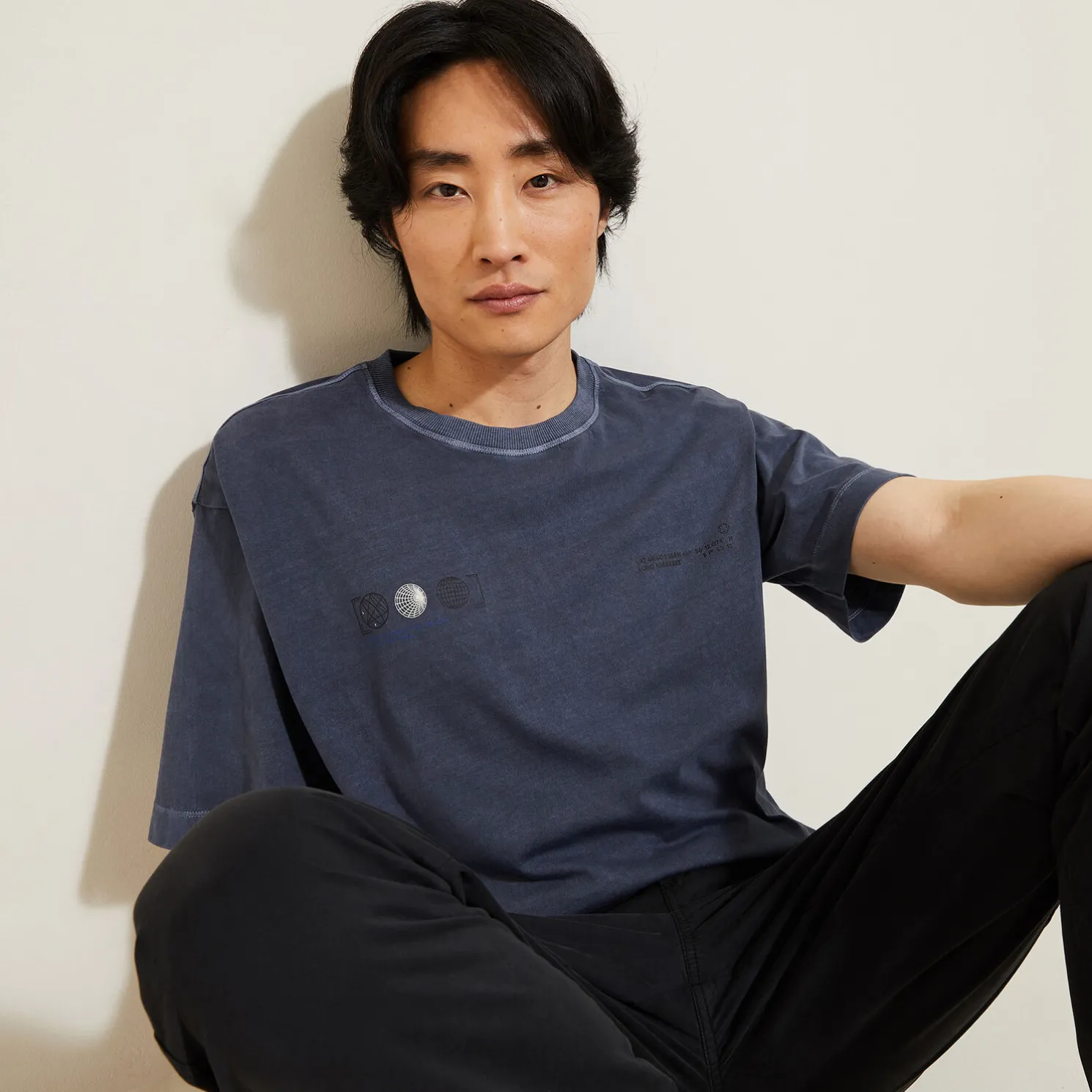 Katoenen T-shirt met ronde hals en print