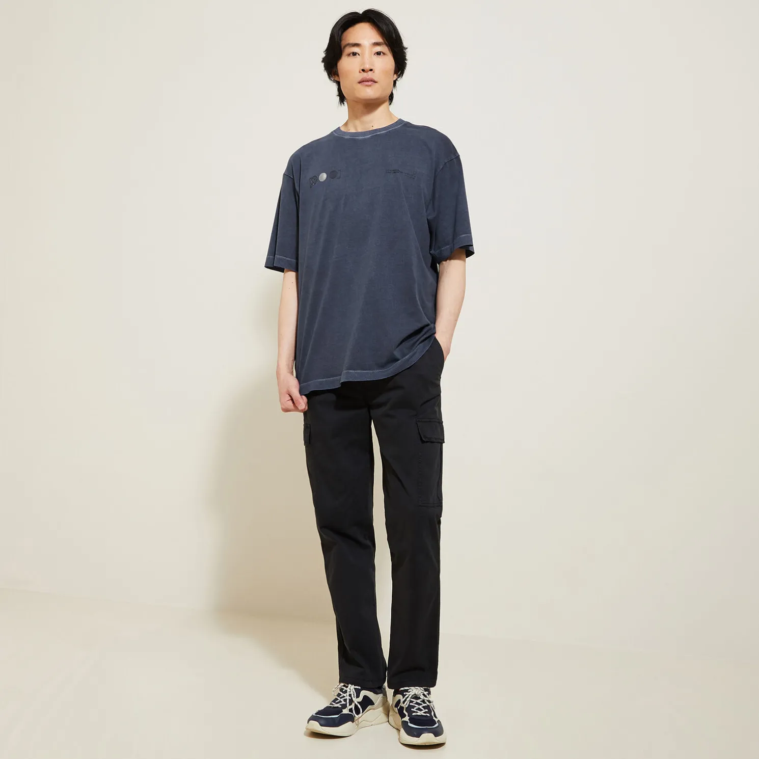 Katoenen T-shirt met ronde hals en print